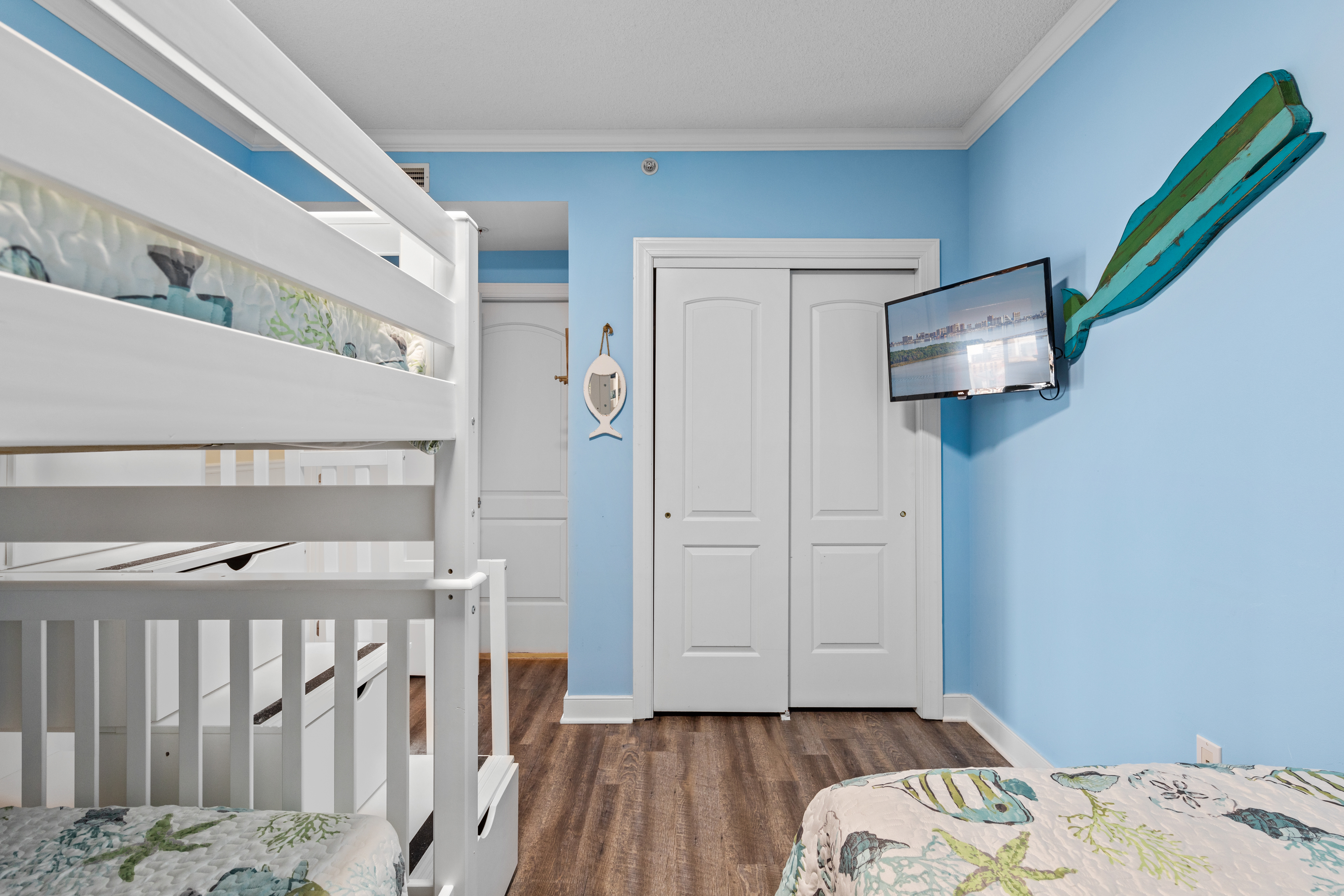 Flat Screen TV to relax after a long day at the Beach.