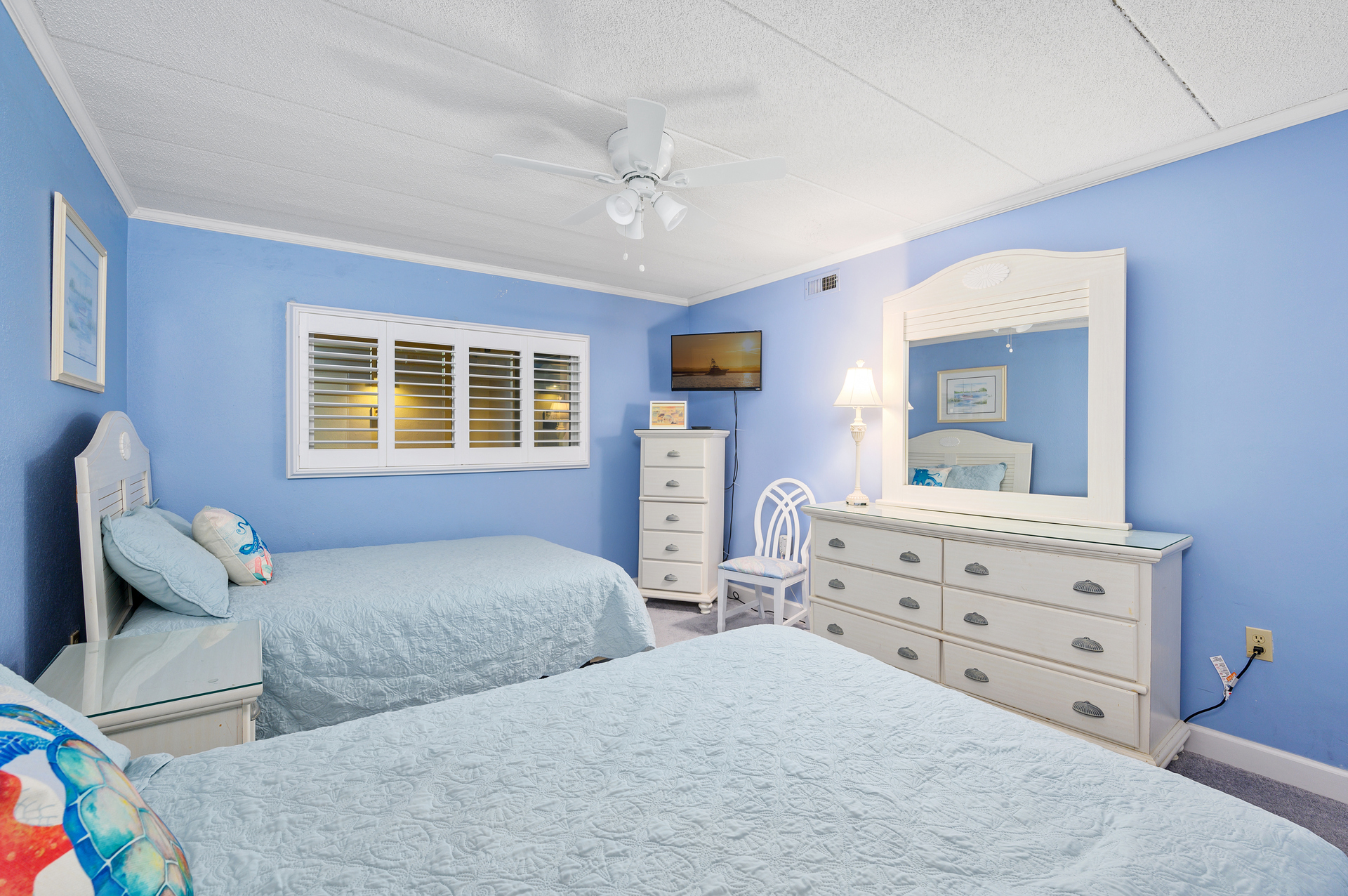 Bedroom 2 has it's own flat screen tv