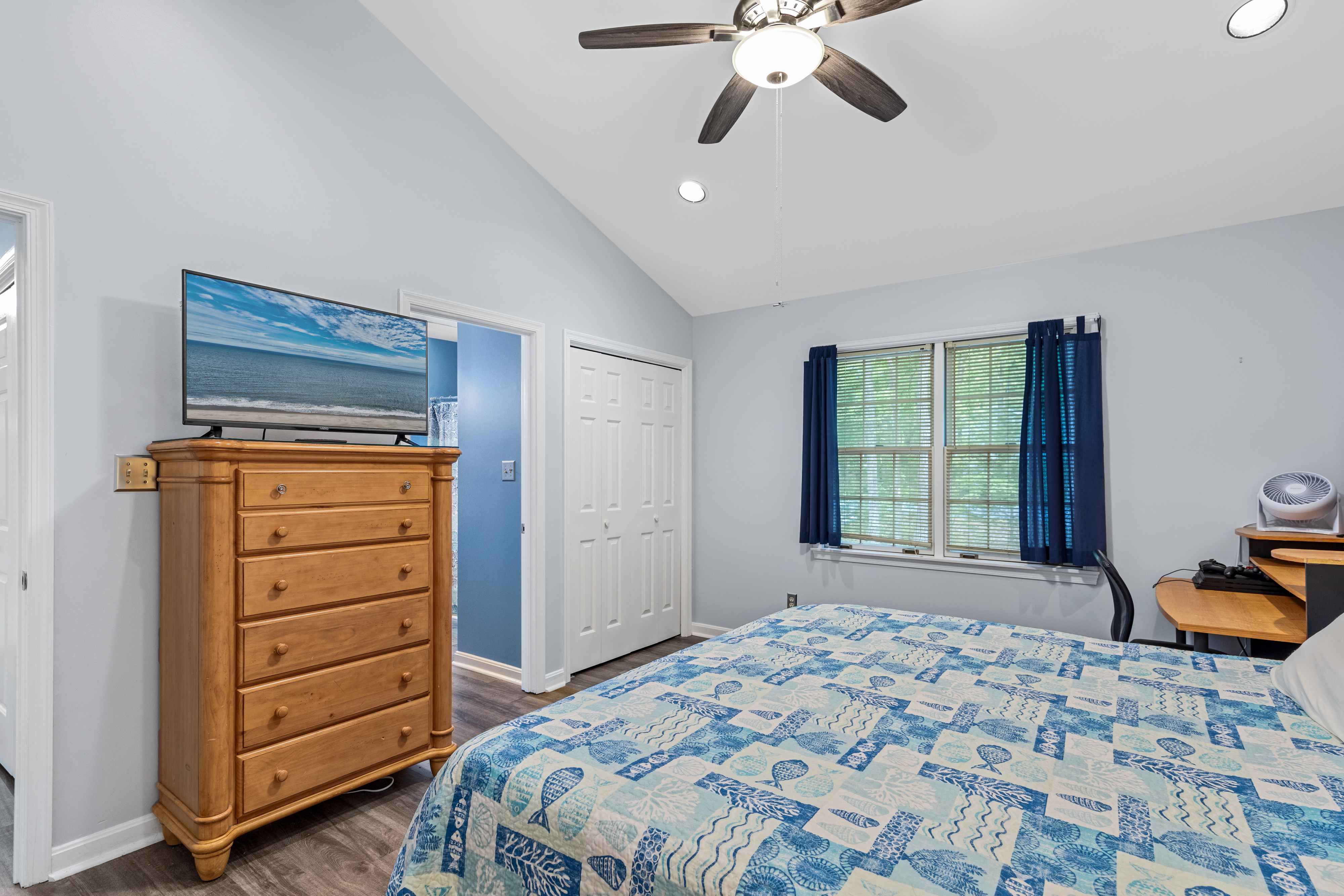 Settle in for the night & enjoy a movie on the Flat Screen TV.