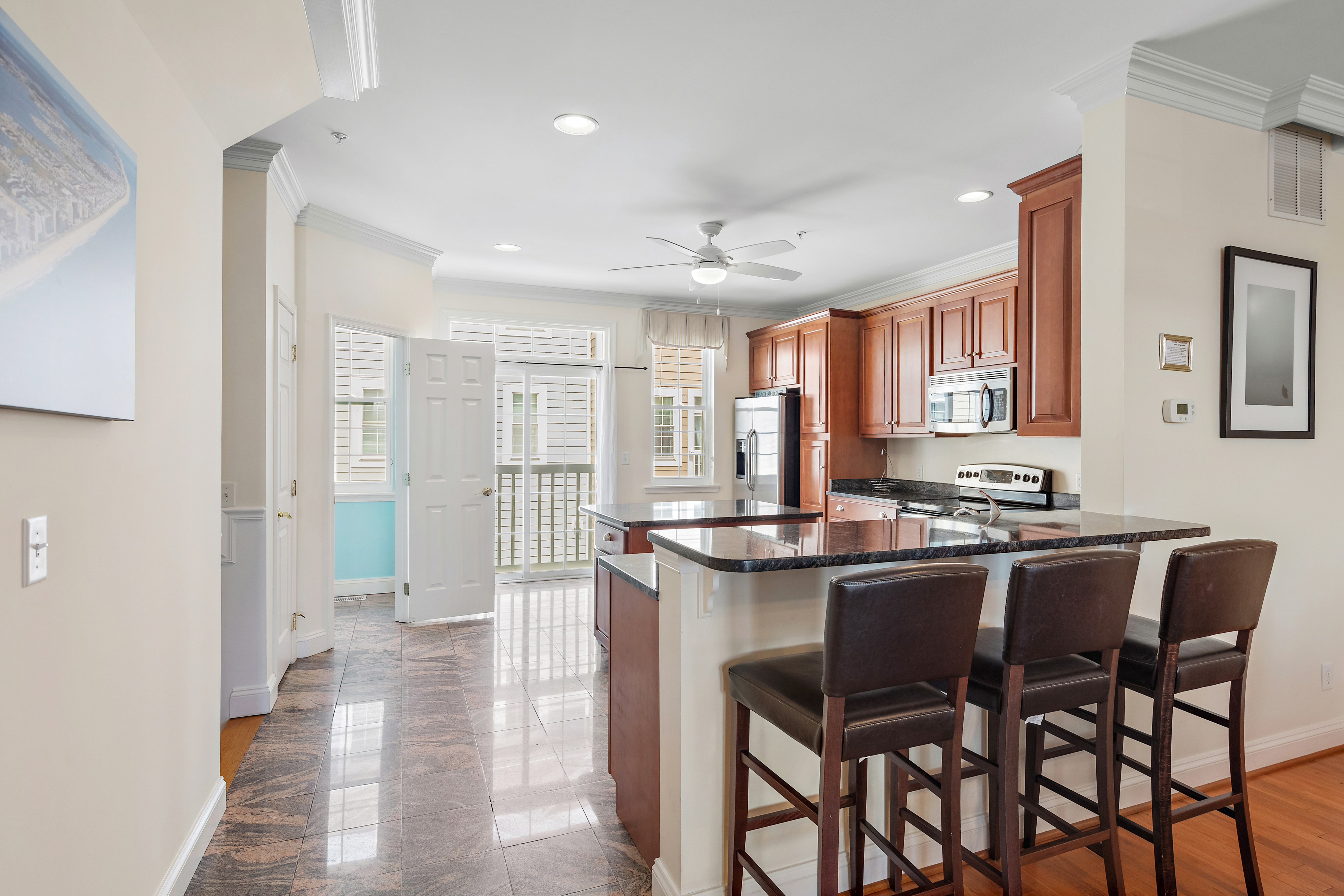 Lovely Glass Doors lead to the Furnished Balcony.
