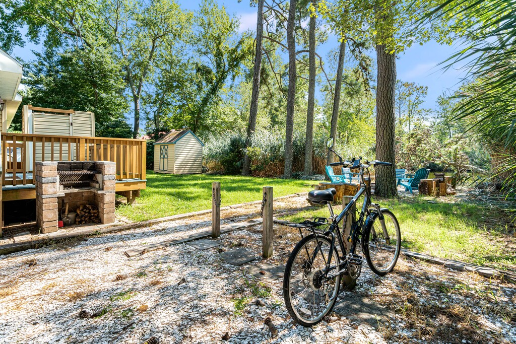 Tie your Bike to the Bike Rack (Bikes not included).