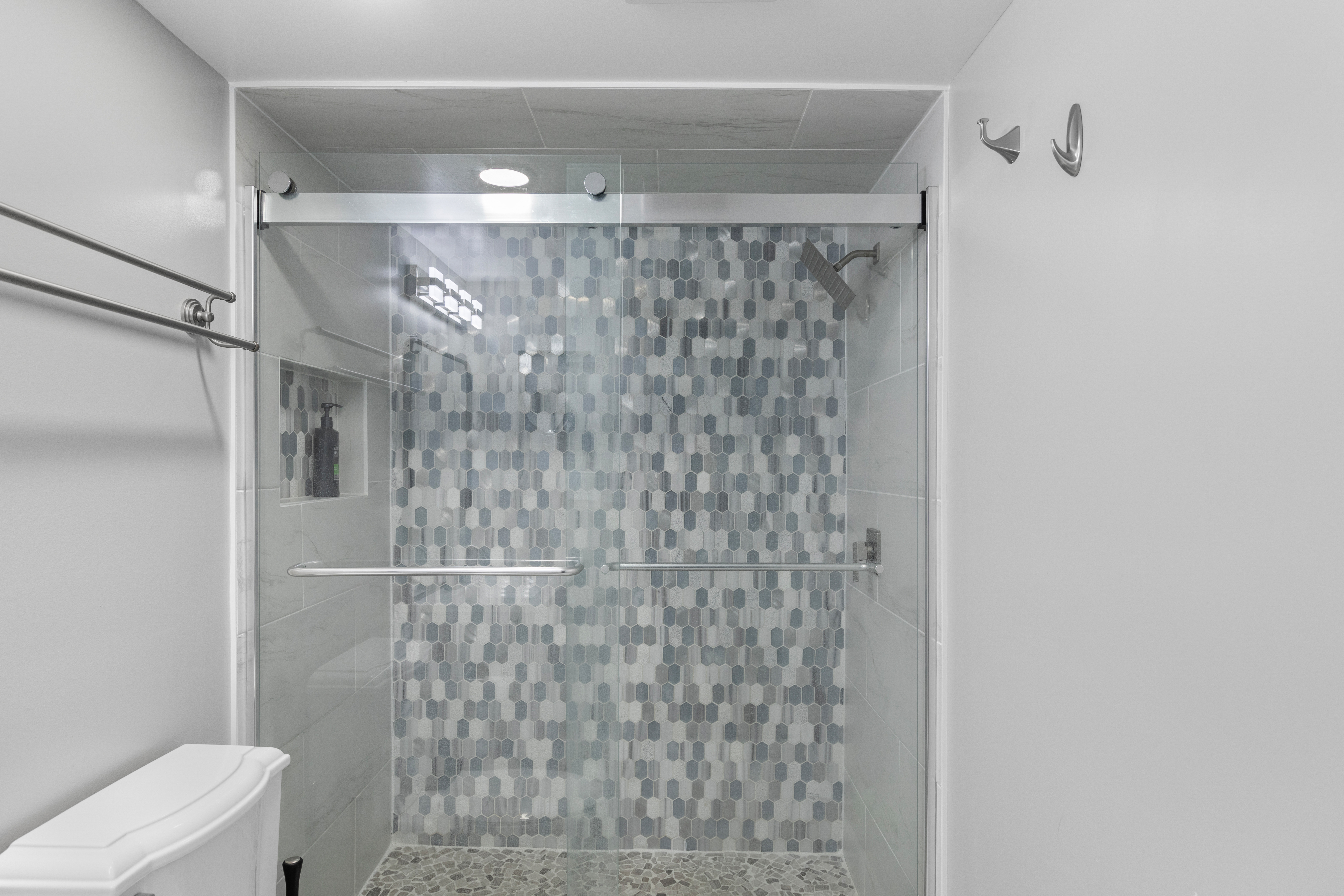 Full size Primary Bath with Custom-Tile Walk-In Shower.