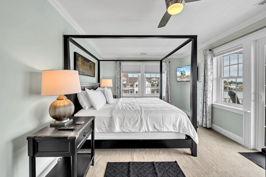 Opulent Master Bedroom with Channel Views.