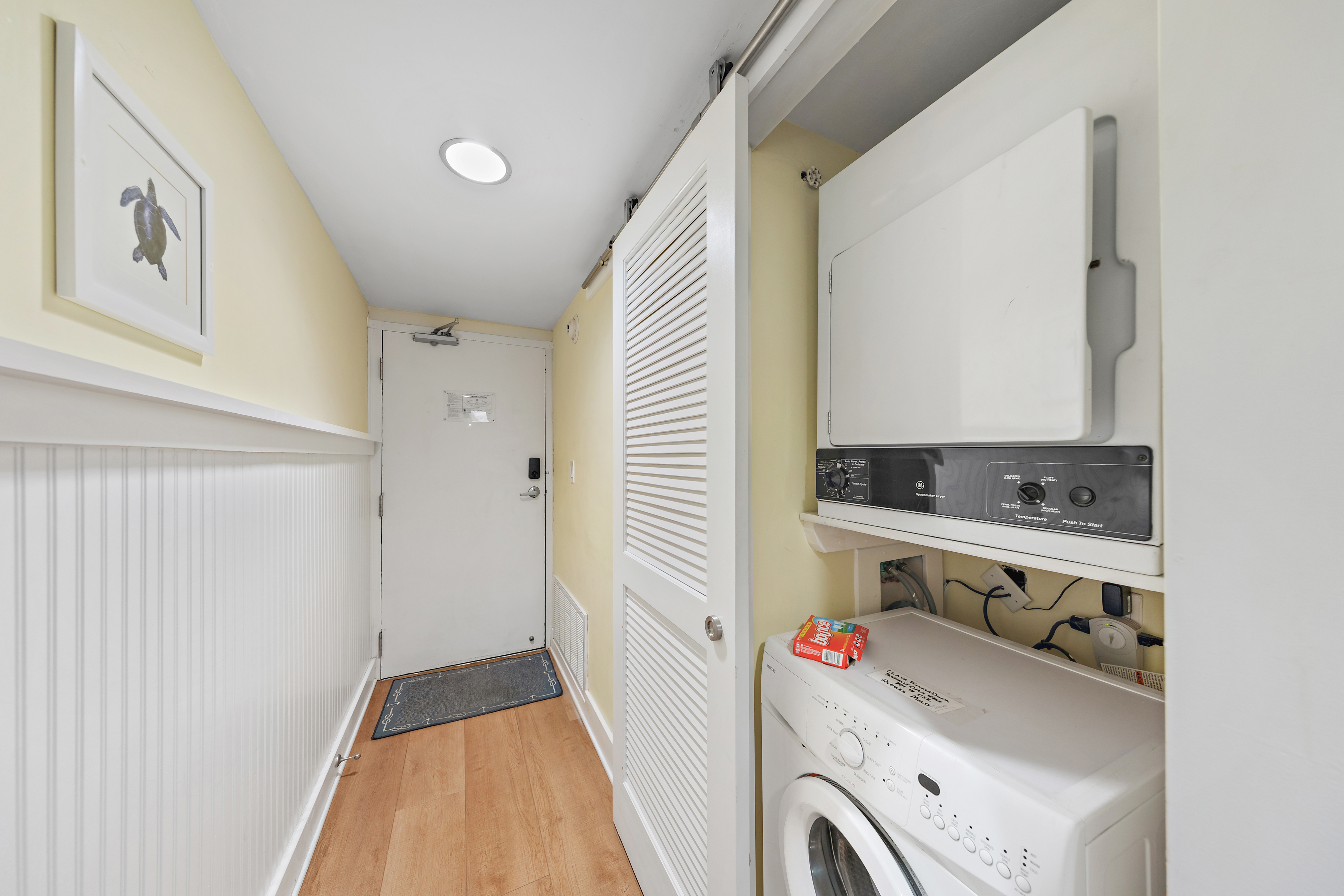 Stacked Washer & Dryer in case you need to toss in a quick load.