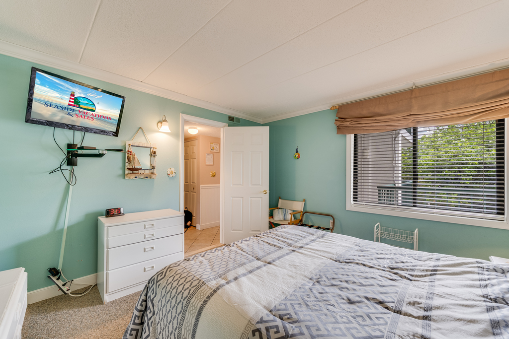 watch your favorite show on the Flat Screen TV.