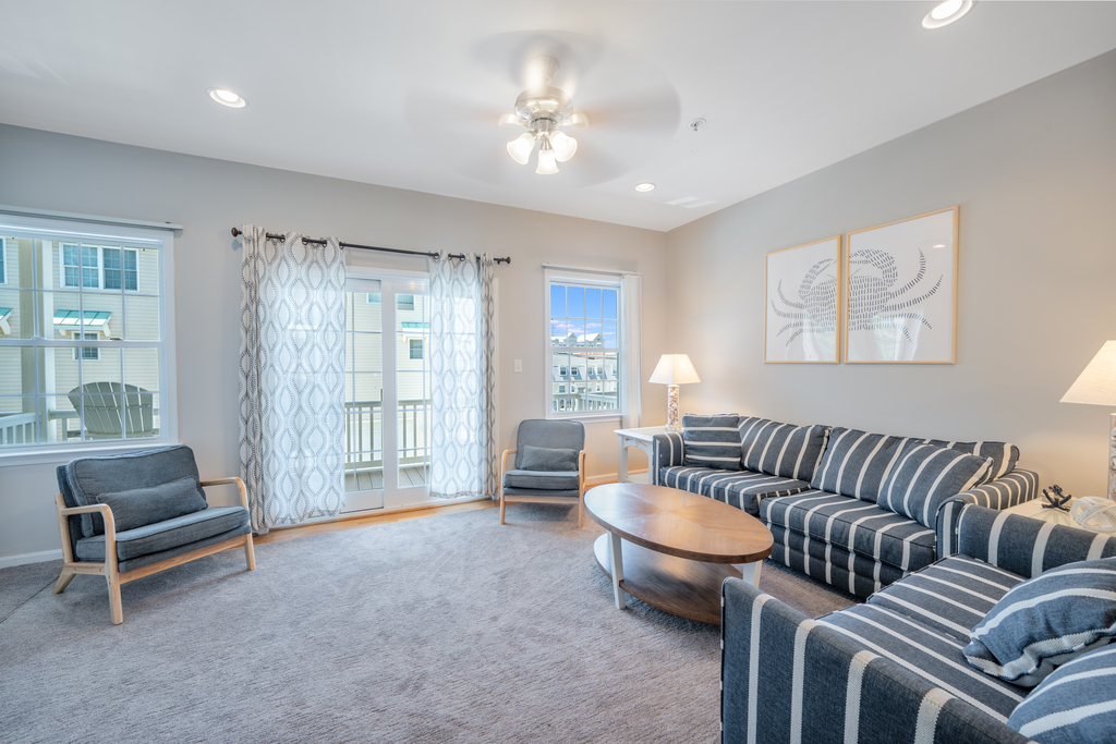 Relax after a beach day in the Living Area.