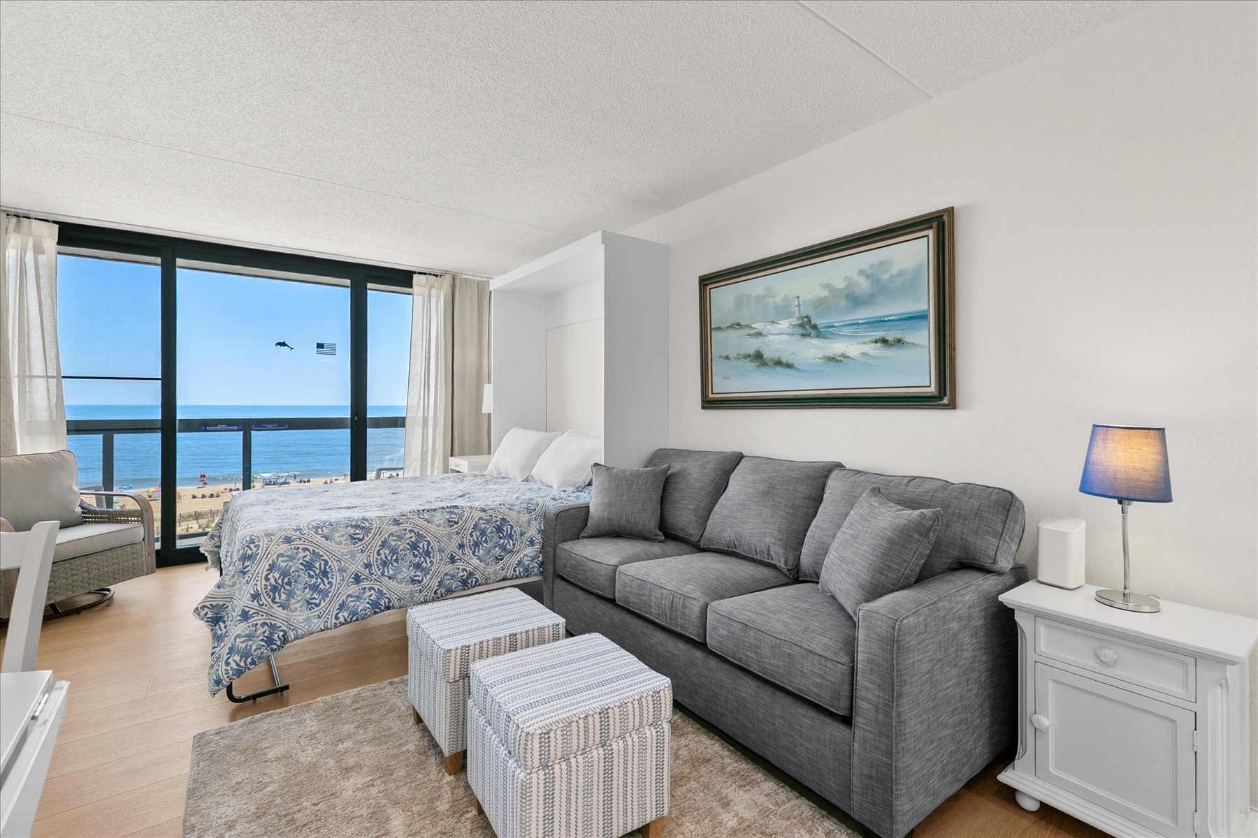 Comfortable seating and stylish accents make this a cozy spot to relax or catch up on your favorite shows.
