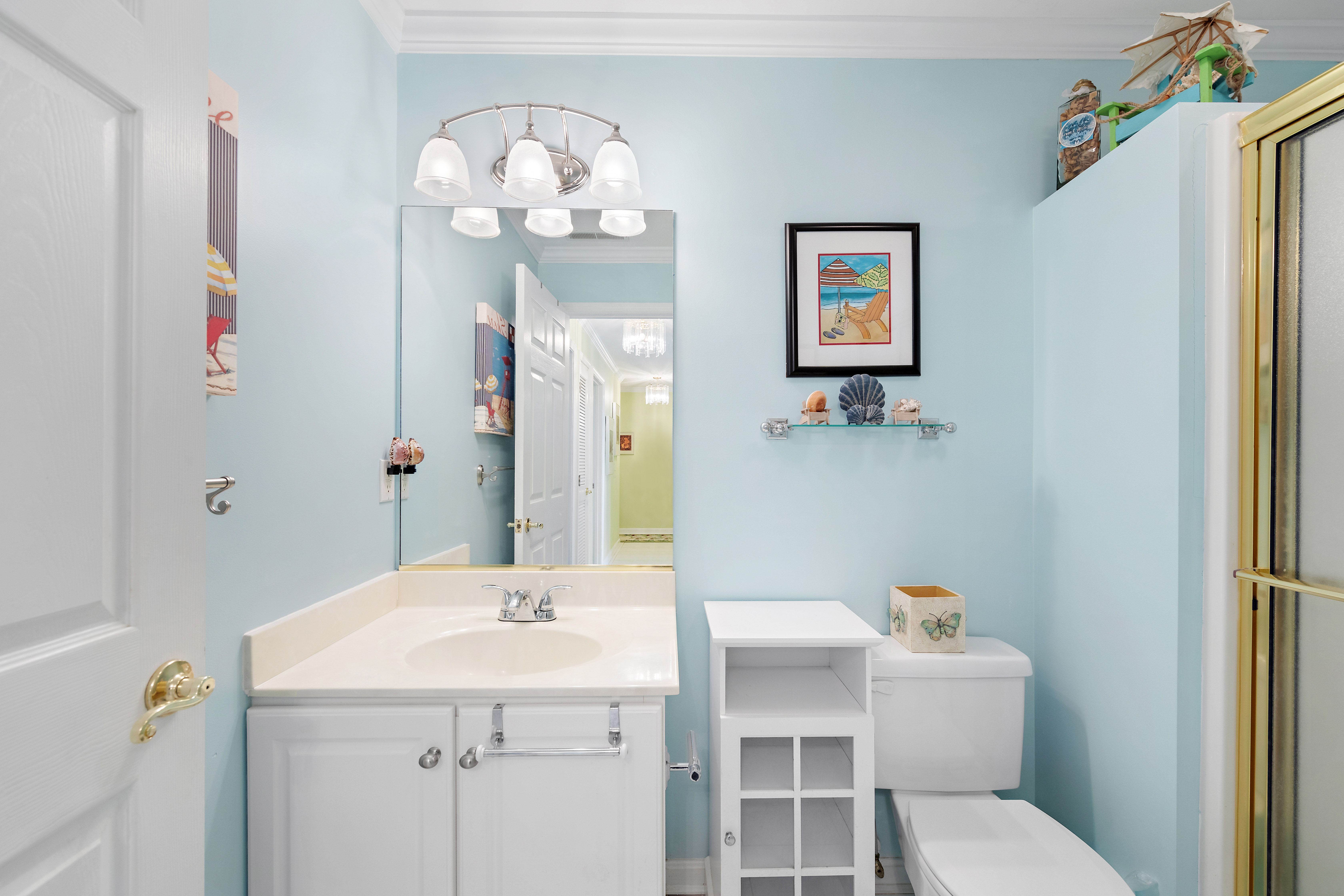 Just outside bedroom 3, you will find the Shared Full Bath!