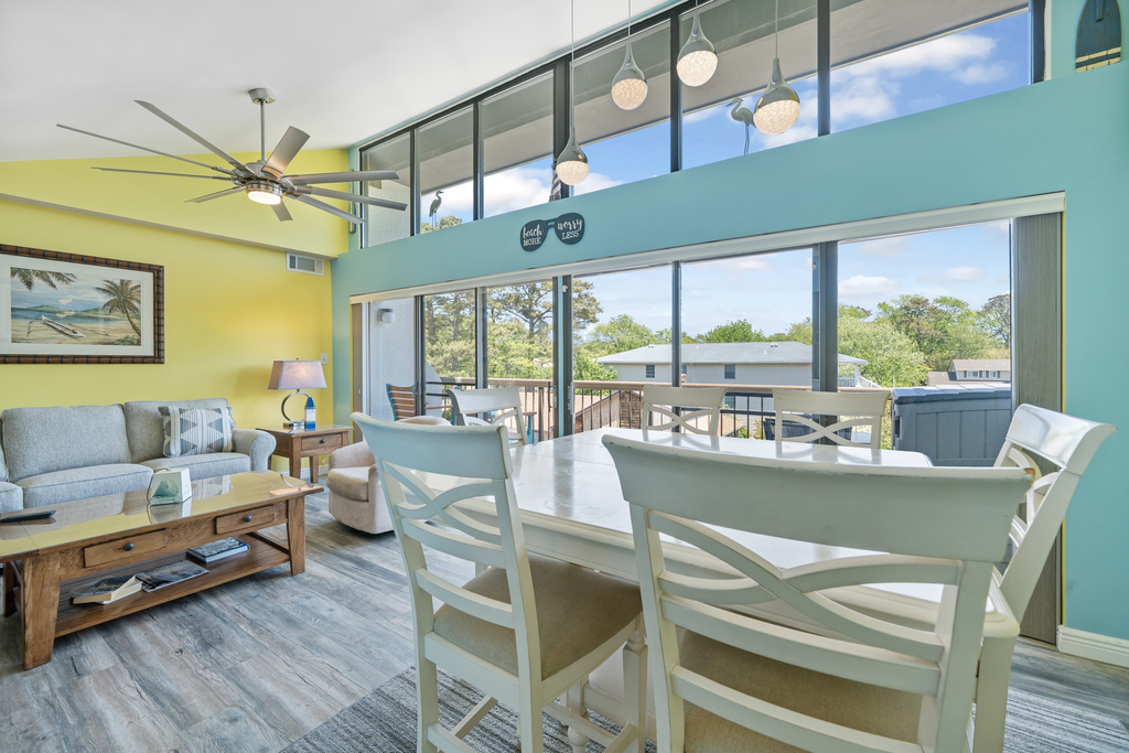 Dine indoors in the comfort of Central AC.