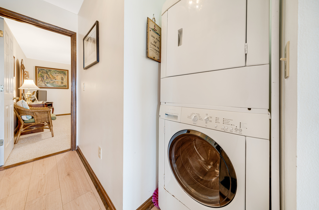 Full Size Washer and Dryer in the hall for your convenience.