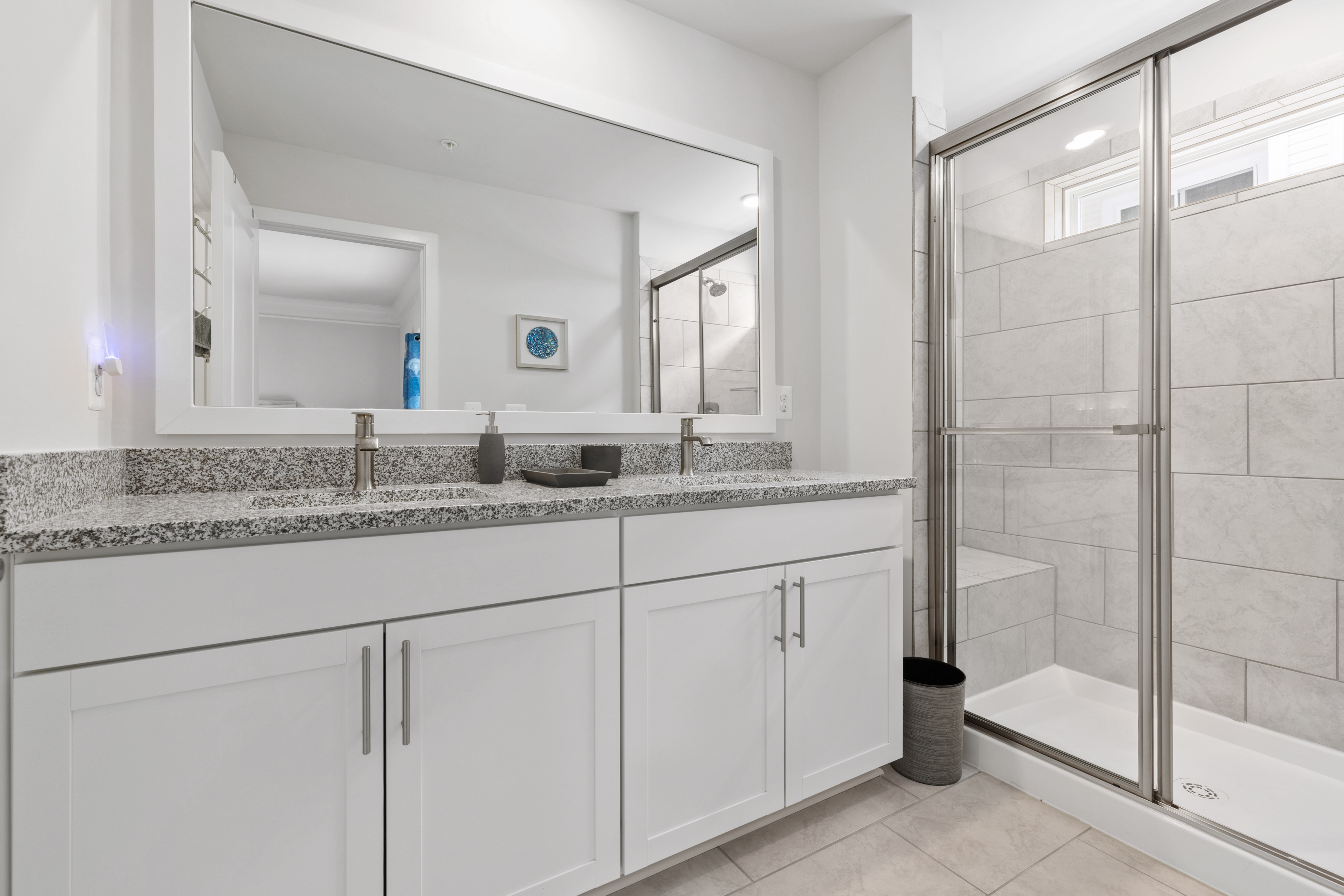 The Primary Bath with a Walk-in shower