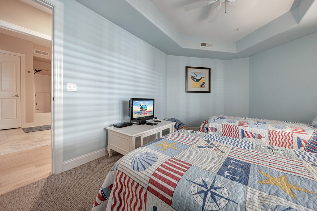 Bedroom 3 has another Flat Screen TV, as well.