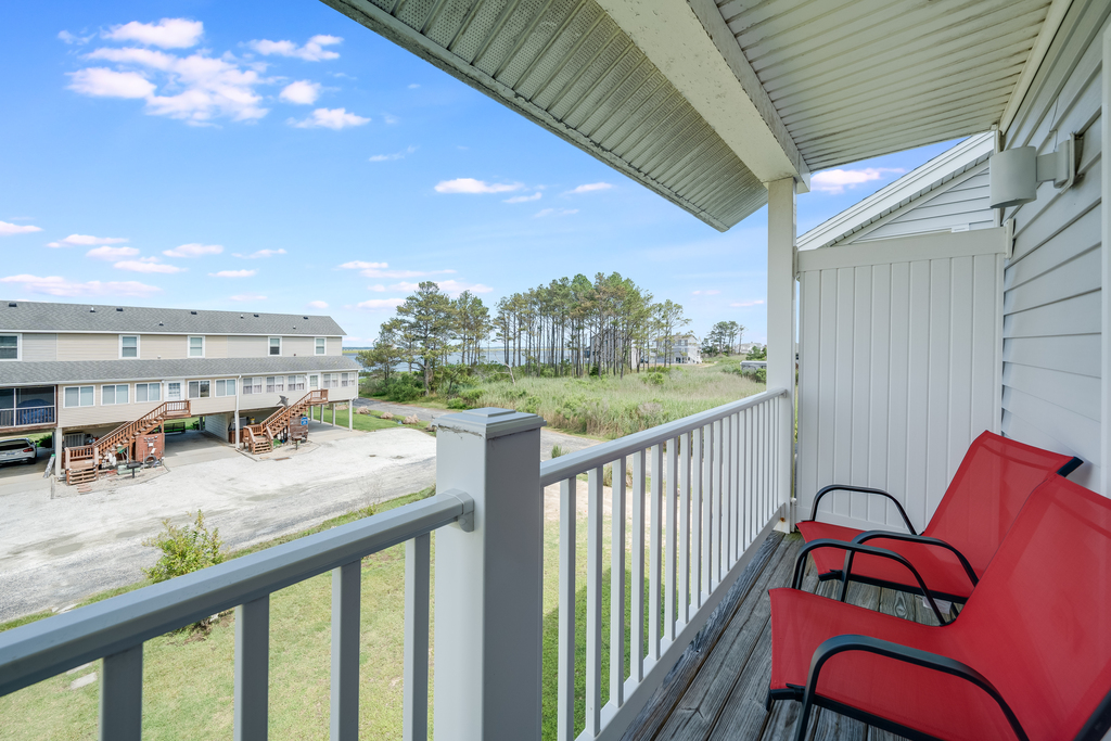 Two Levels of Decks with glimpses of the Bay.