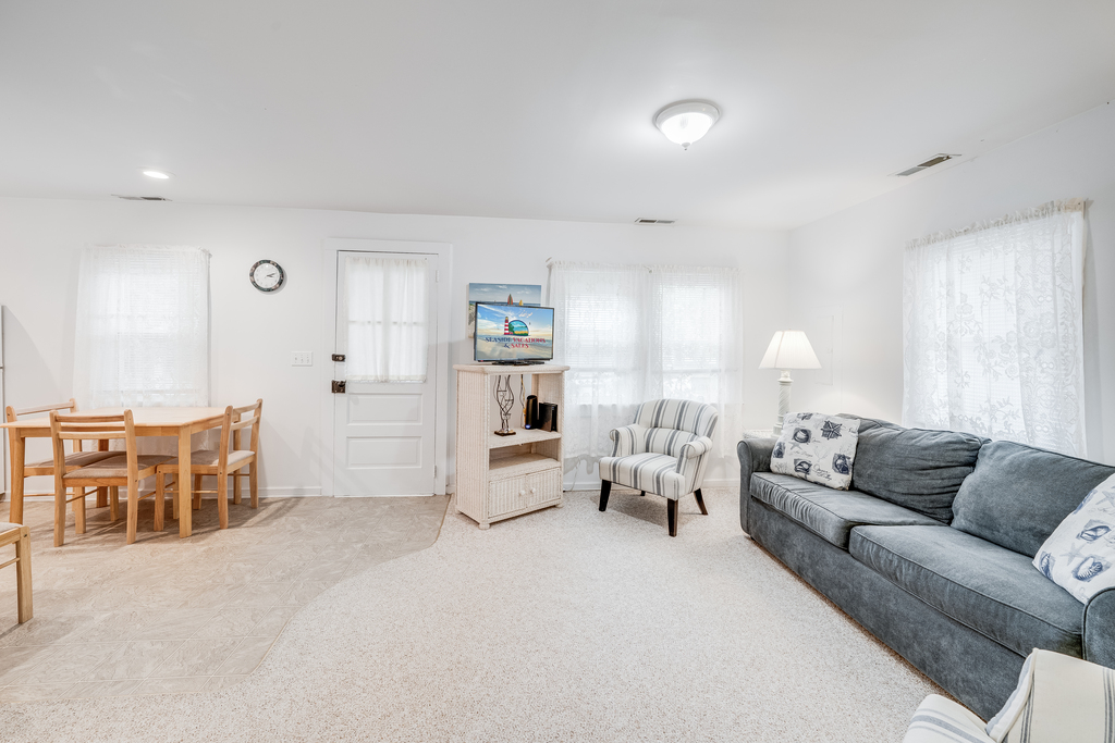 Sleeper Sofa in Living Area makes occupancy for the Cottage 6.