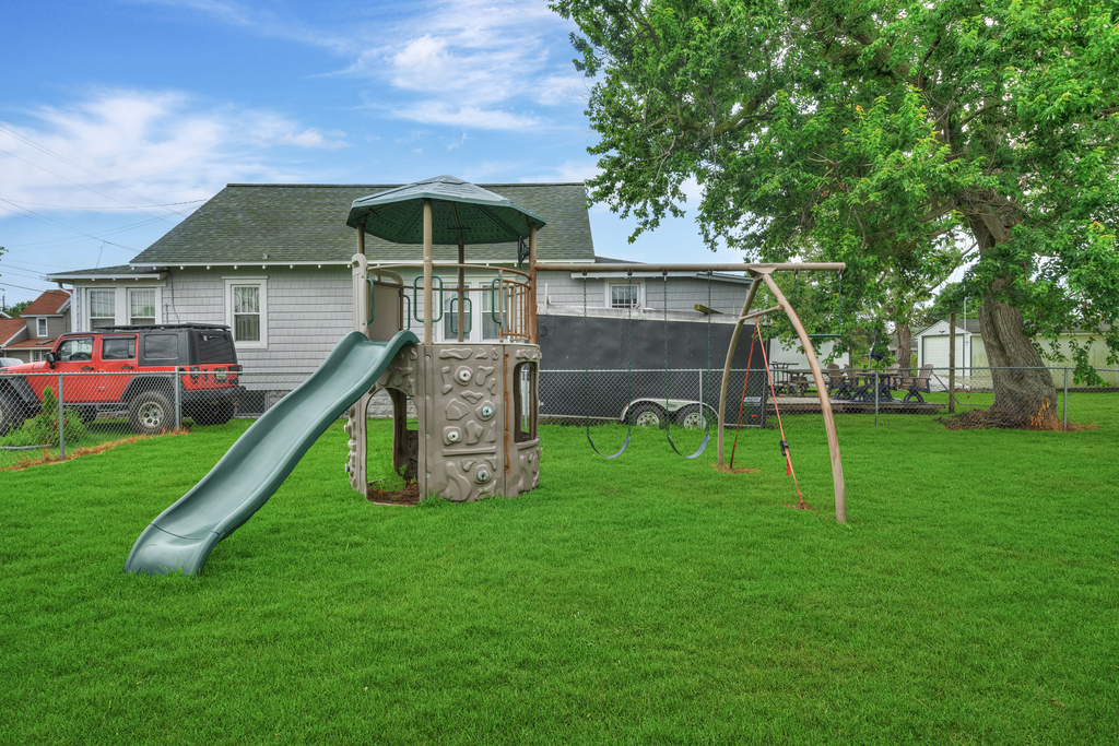 The kiddos will love the Playset in the Backyard.