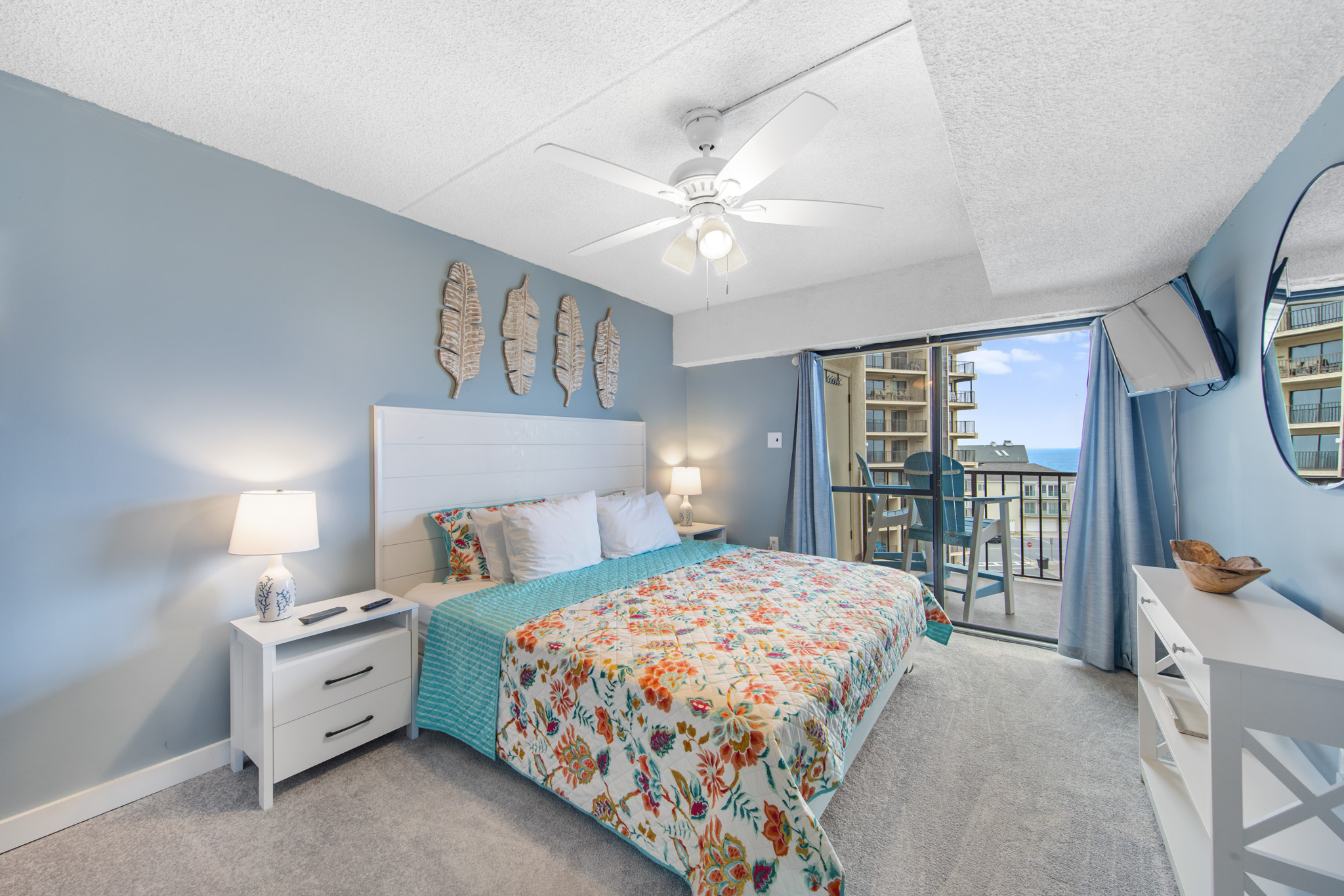 The beautiful Primary Bedroom has a cozy King bed!