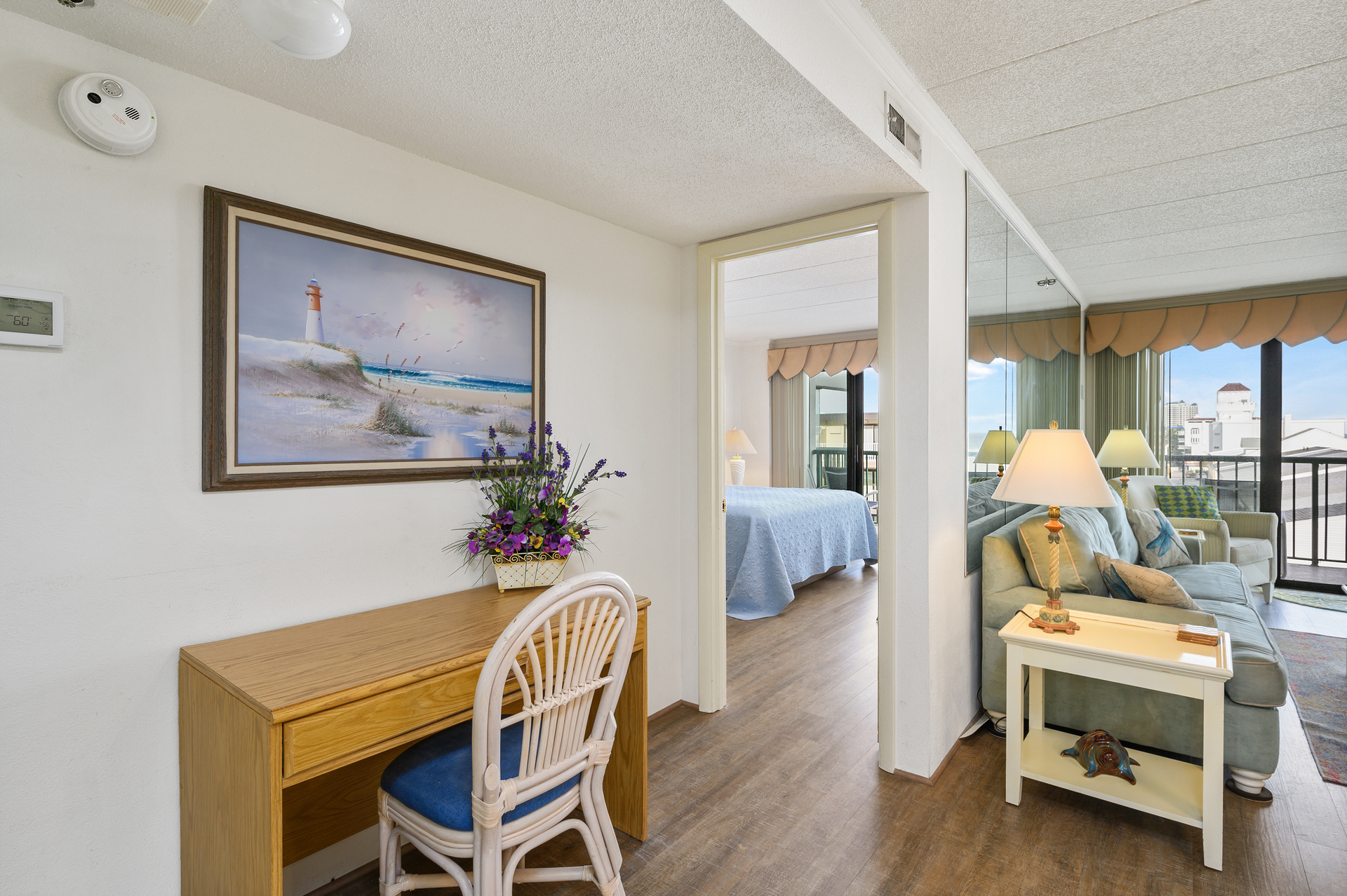 Need to get a little work done while your away? Enjoy having this great work space!