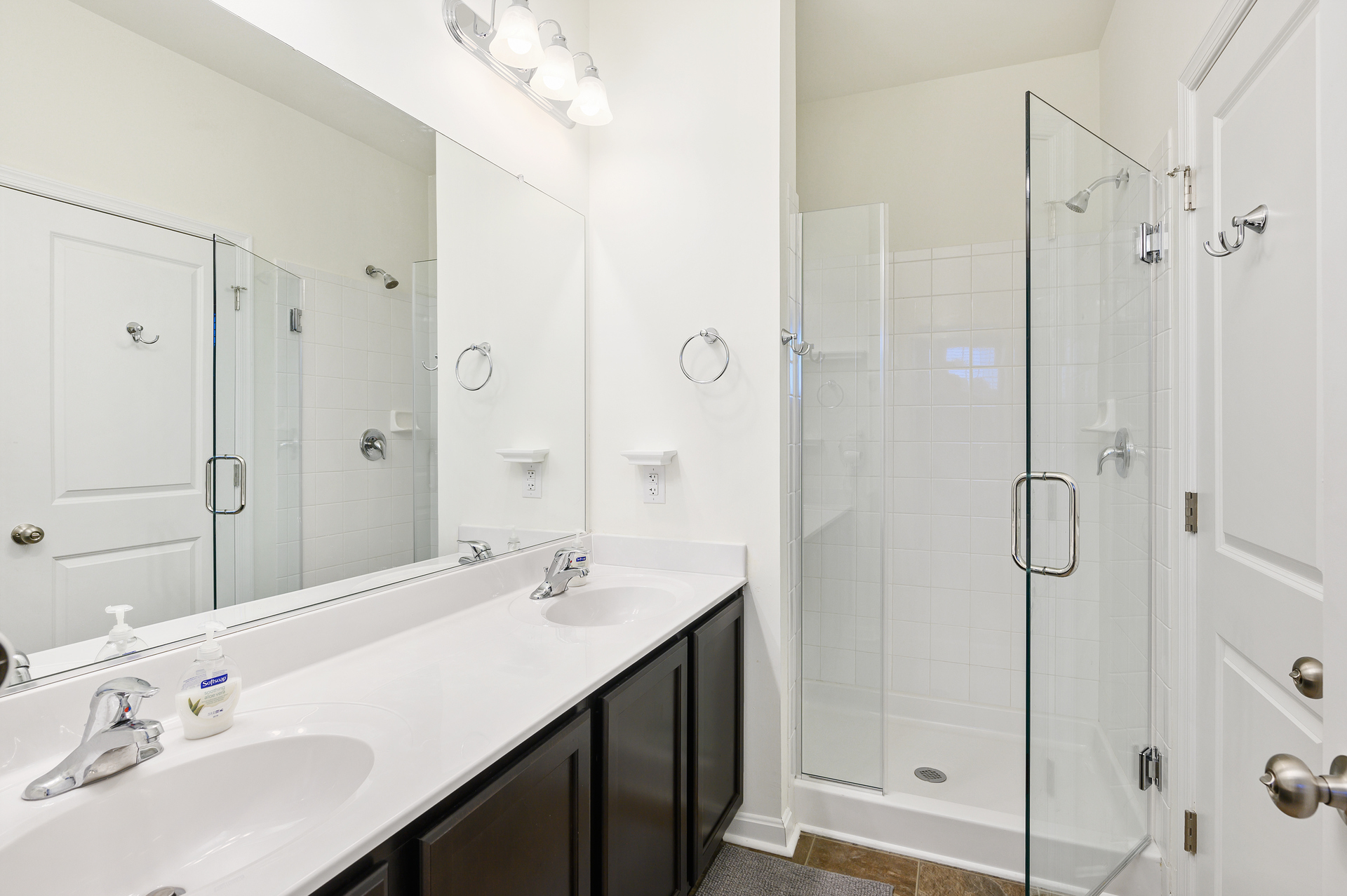 Private Master Bath with Double Vanity and Walk-in Shower.
