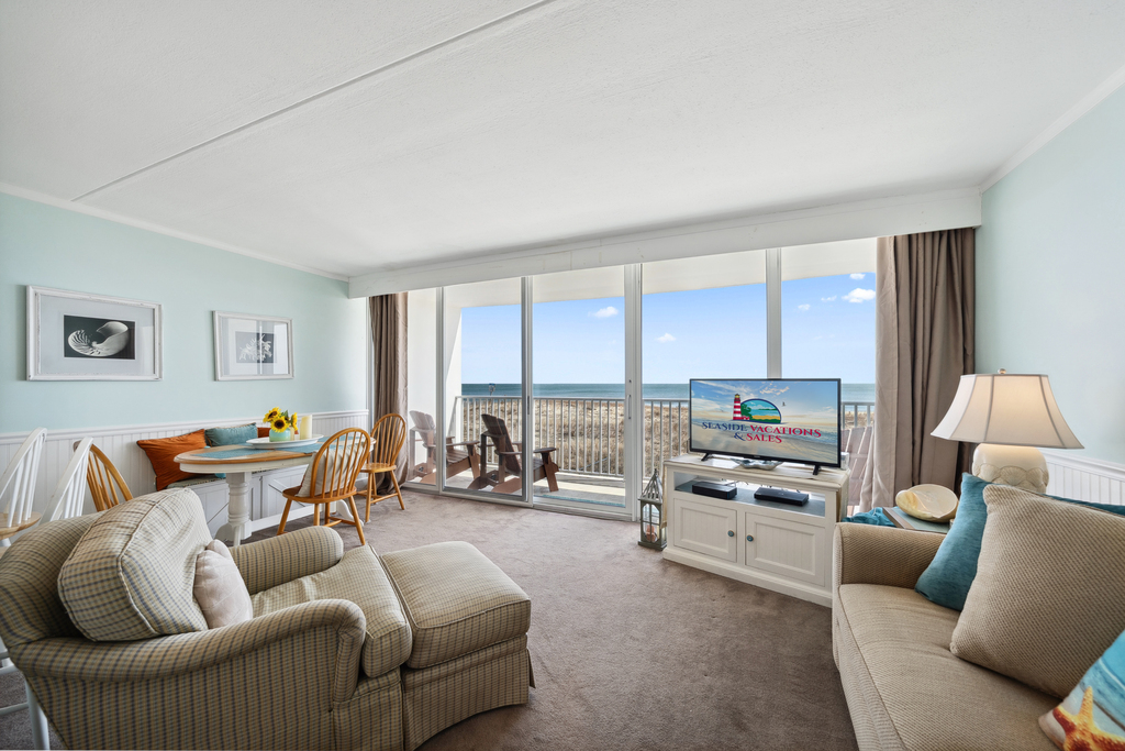 The Living Area provides a welcoming retreat complete with a Flat Screen TV, Free Wi-Fi and even a Sleeper Sofa!