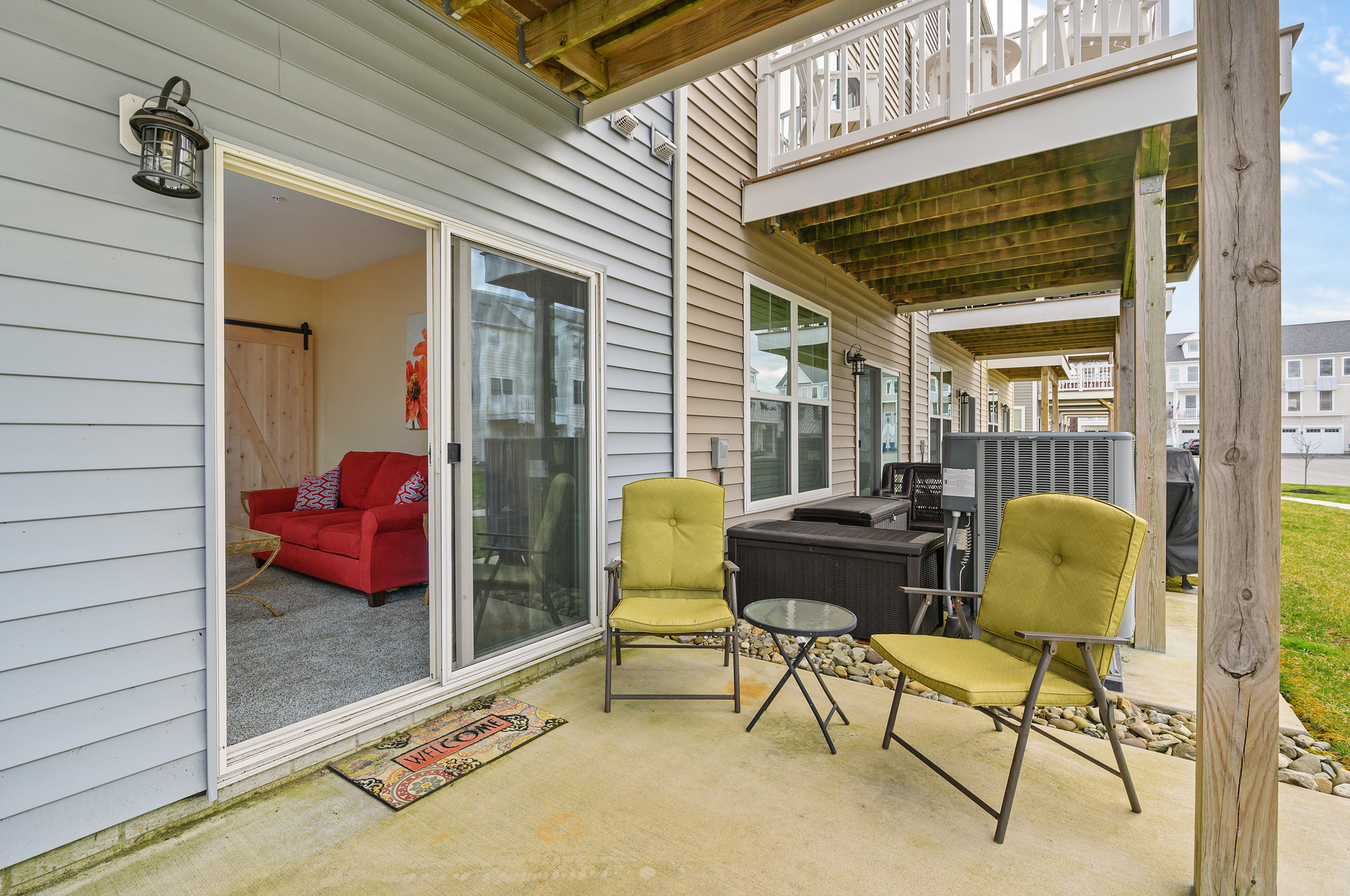 A ground level patio perfect for enjoying your morning coffee or an evening cocktail