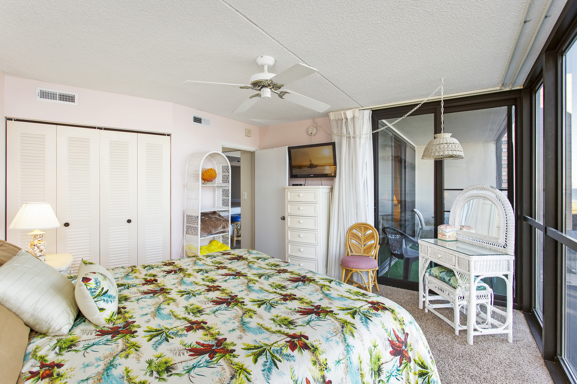 Sink into bed and enjoy the Flat Screen TV with Cable.