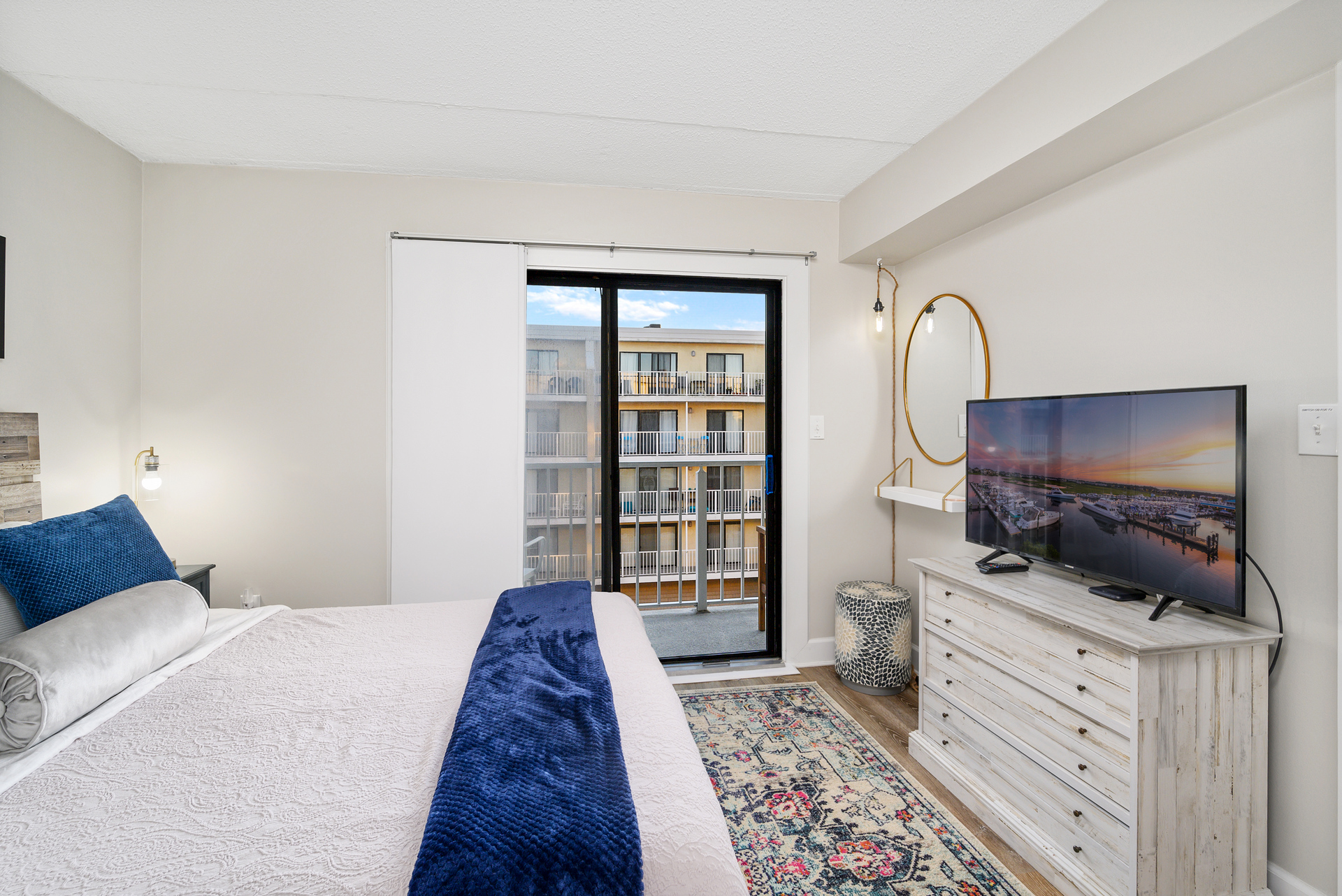 Stargaze on the balcony or watch your favorite show on the Flat Screen Smart TV.