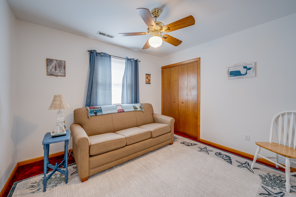 Bedroom 3 is just down the Hall with a Sleeper Sofa