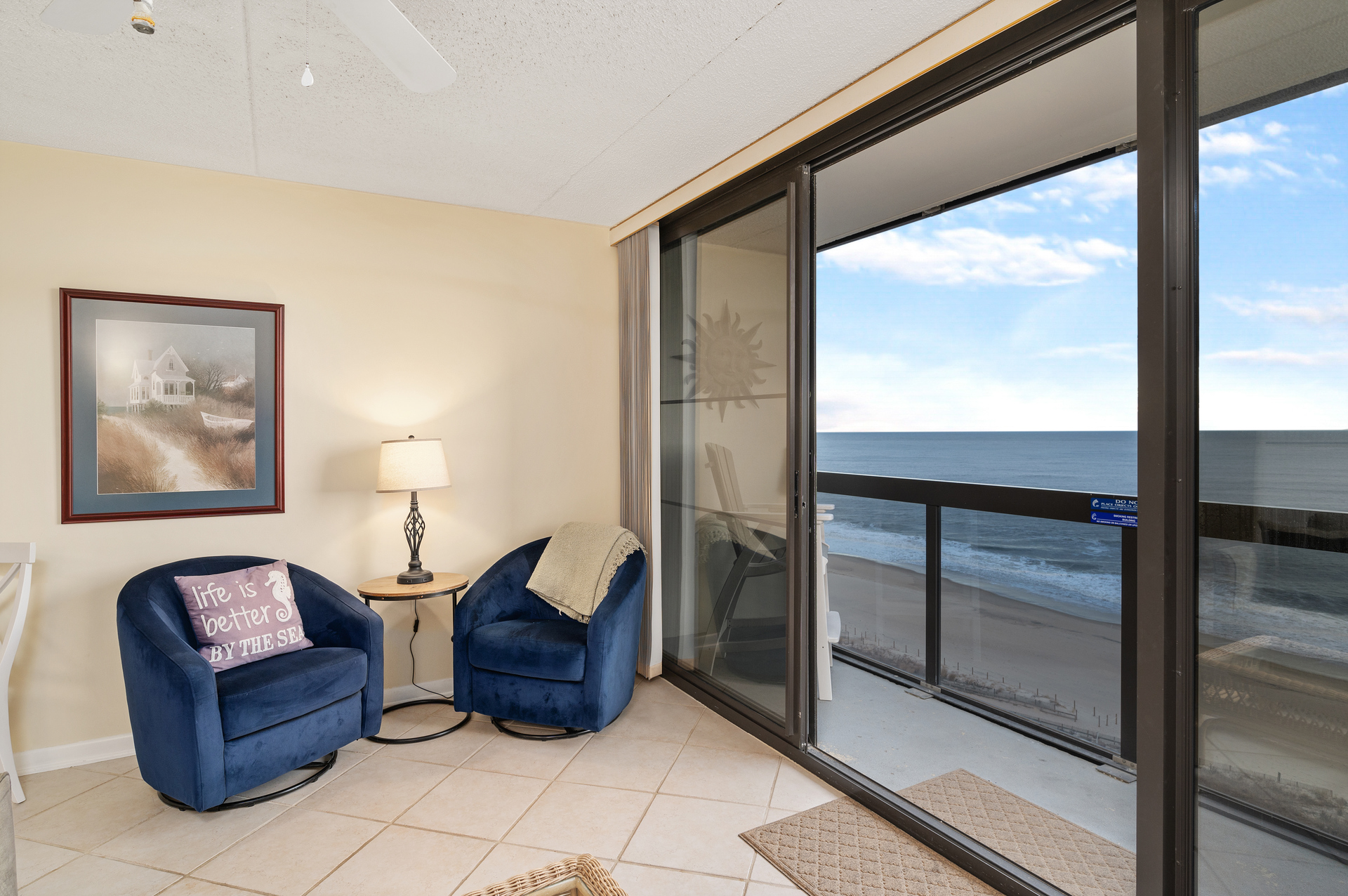 Floor to Ceiling Sliders lead to the Balcony with Breathtaking Ocean Views!