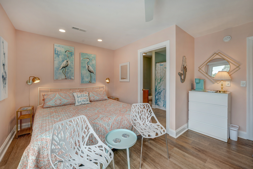 The Bedroom also has a Private Bath