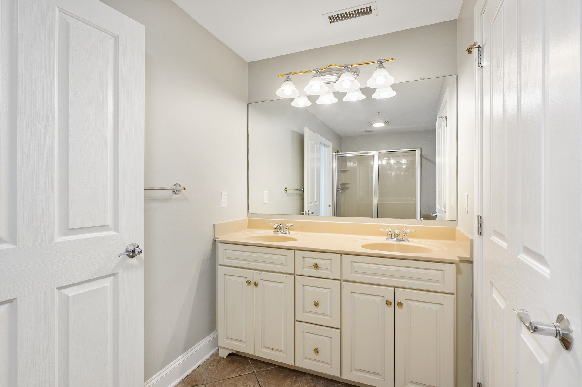 Individual sinks provide added luxury