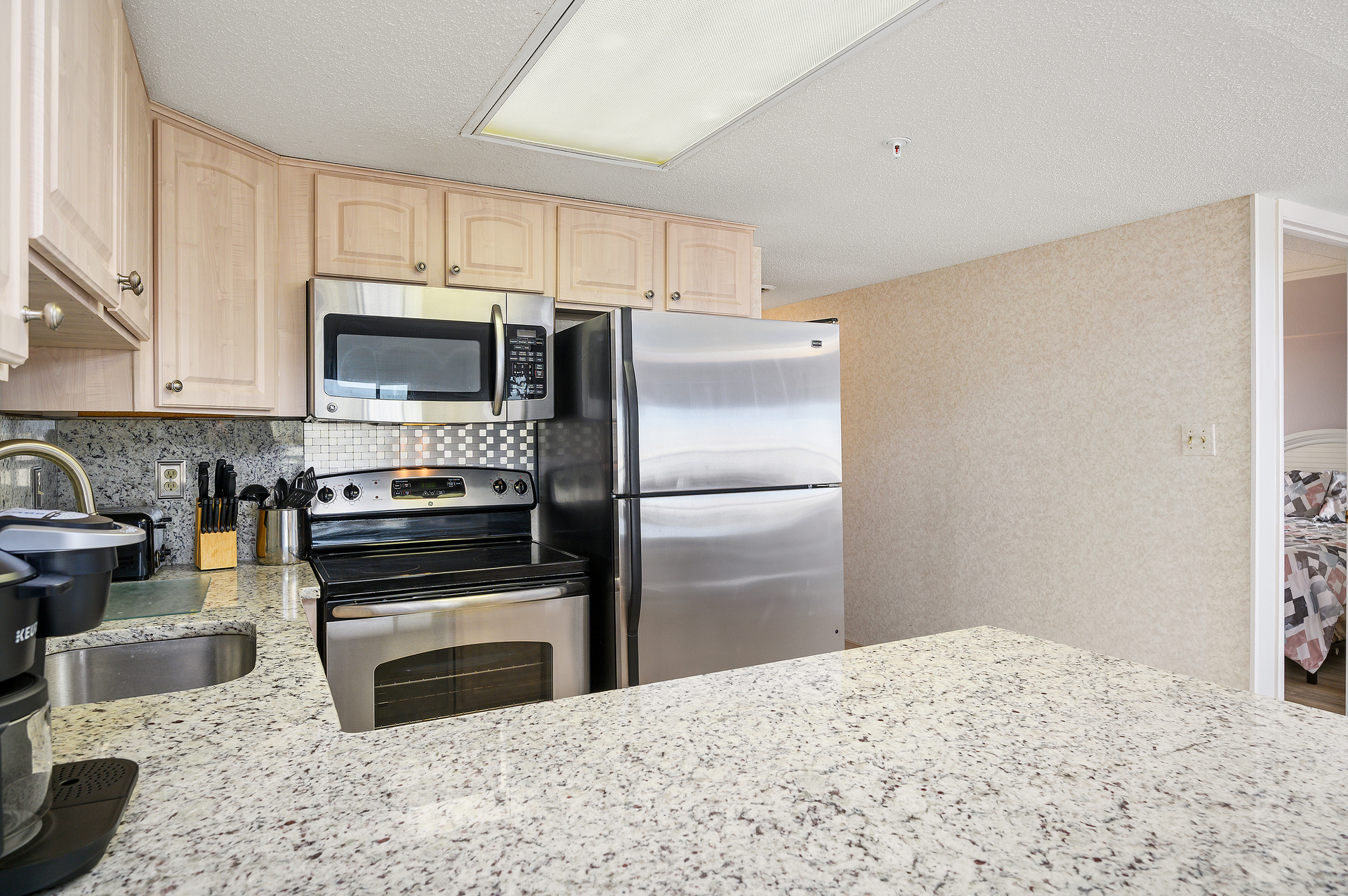 Stainless Steel appliances add a nice touch to the kitchen