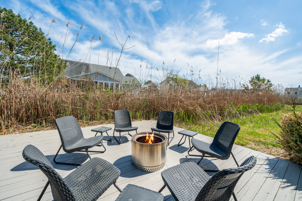 Share stories of the day's adventures around this awesome Fire Pit!