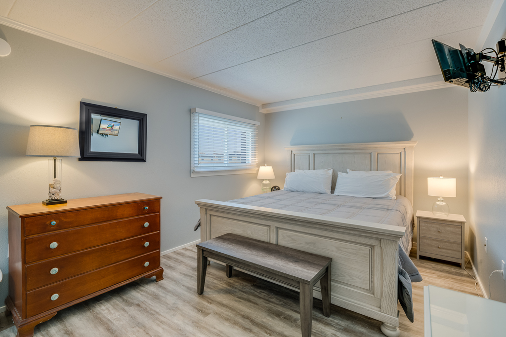 Get a great night's sleep in this comfy bed.