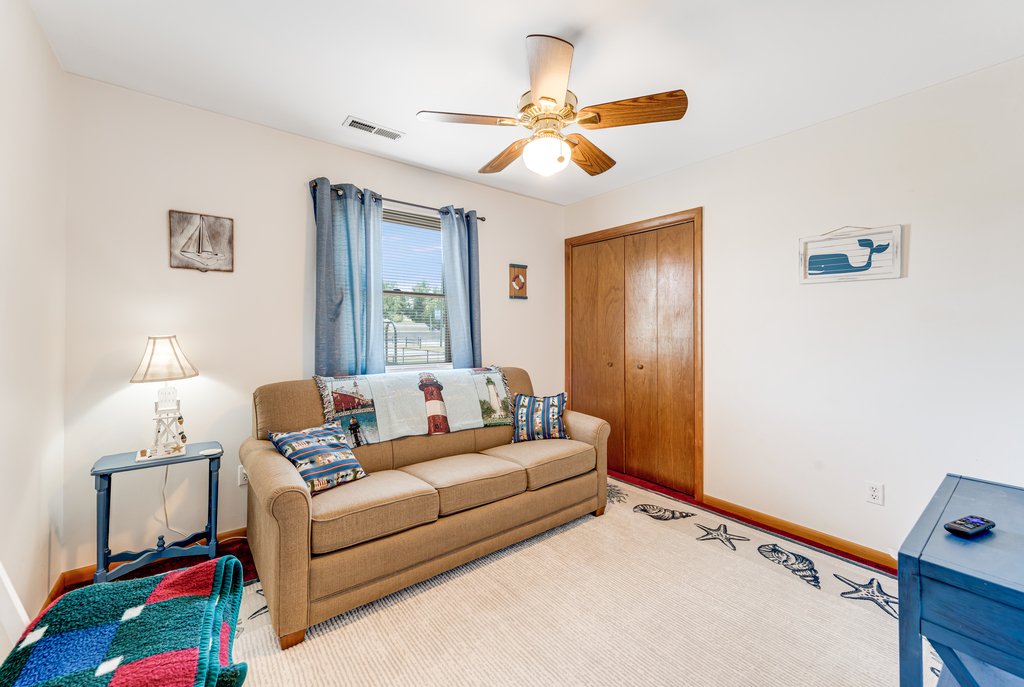 Bedroom 3 is just down the Hall with a Sleeper Sofa