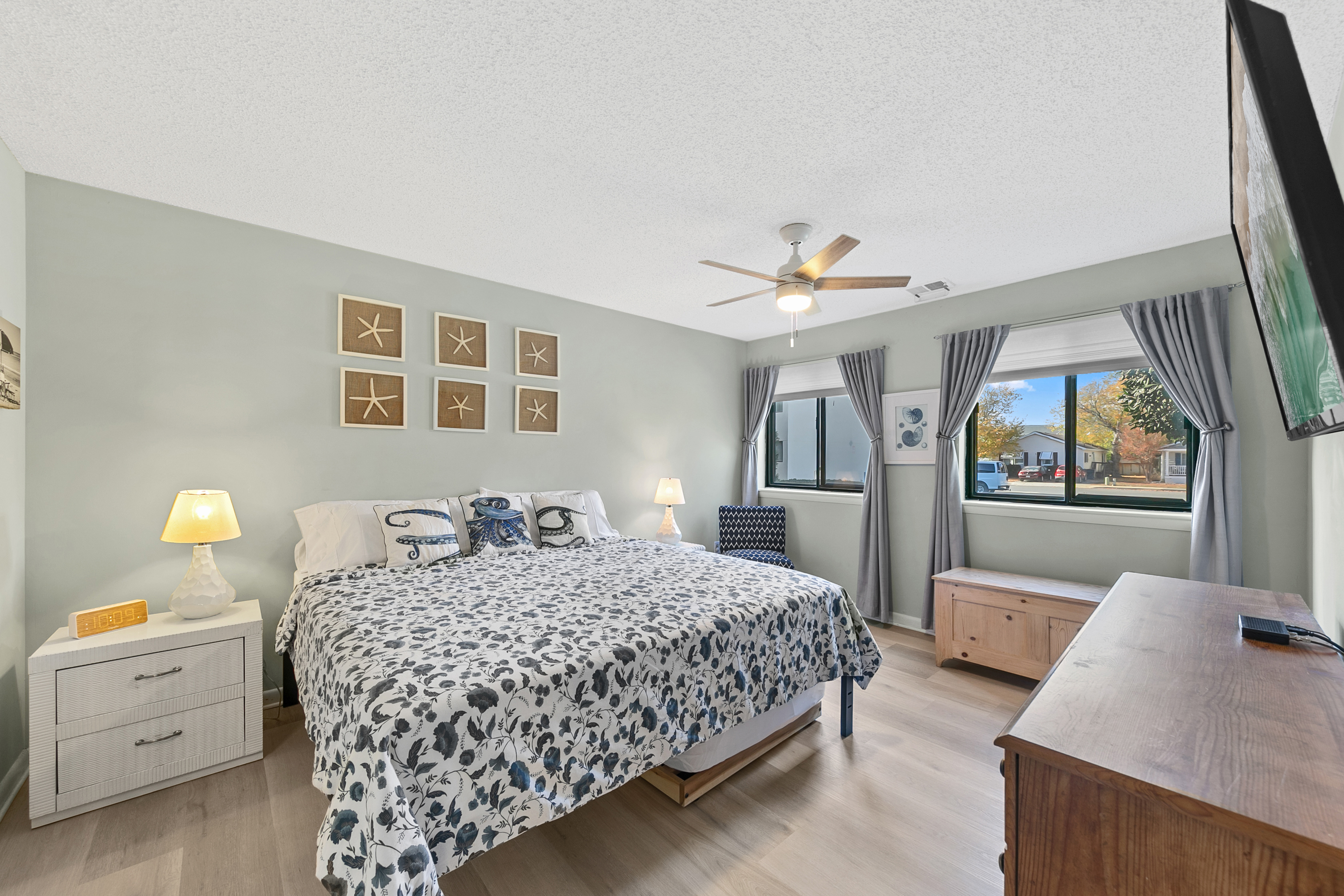 Sink into the Plush King Bed, which also has a Twin Trundle.