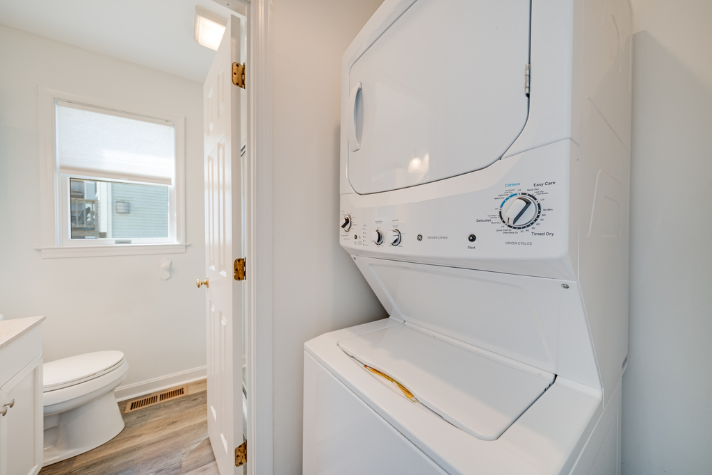 Stackable Washer and Dryer for your convenience.
