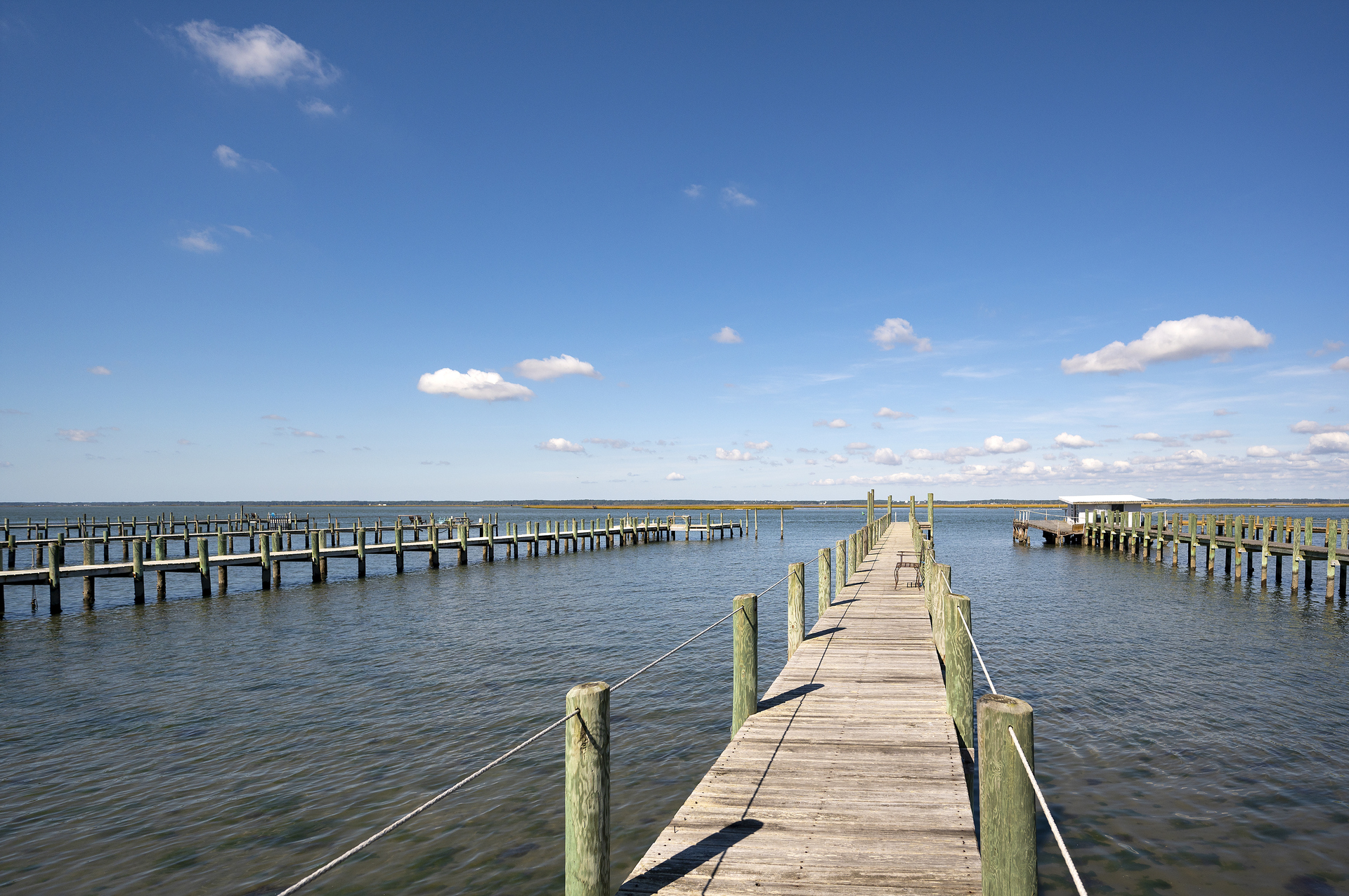 A small Skiff could be tied to the this Dock over shallow water.
