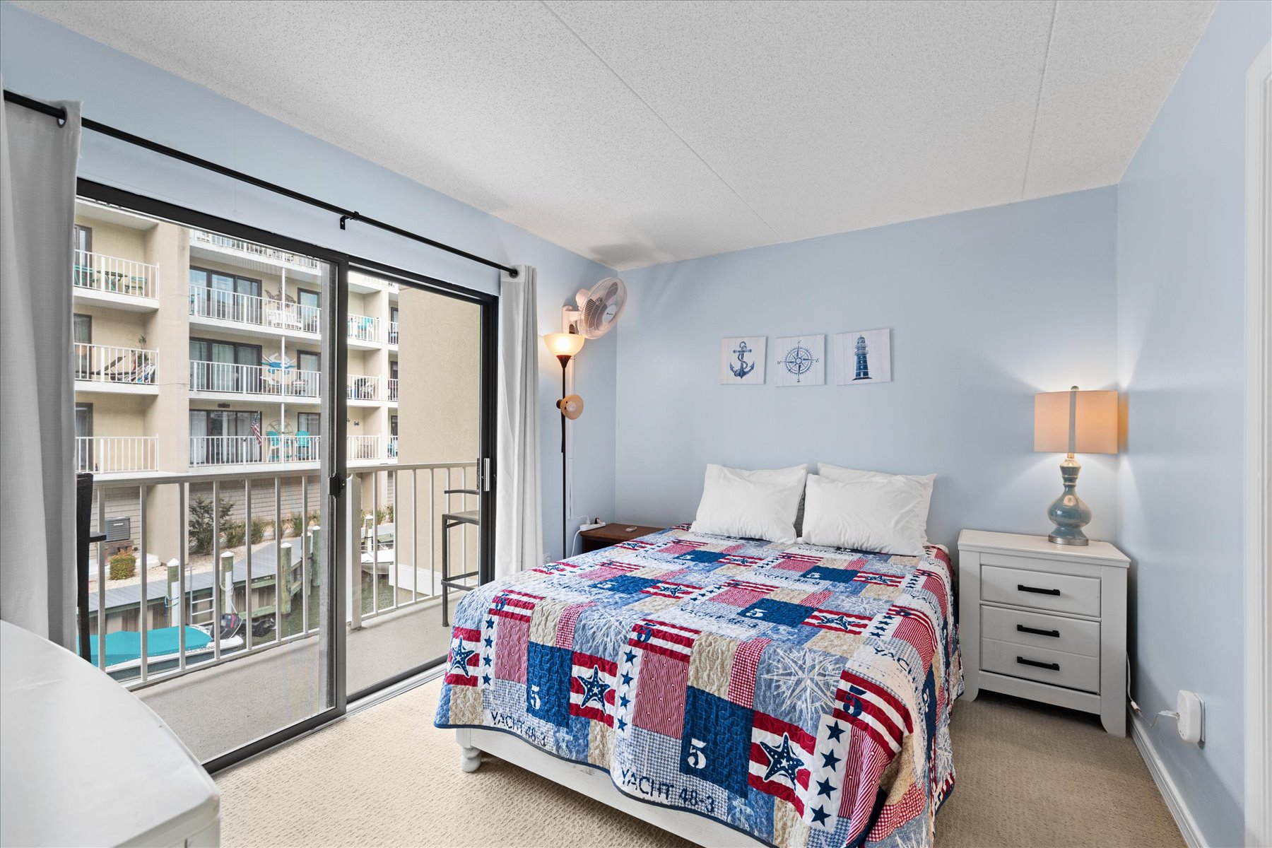 The Primary Bedroom features a Queen Sized Bed!