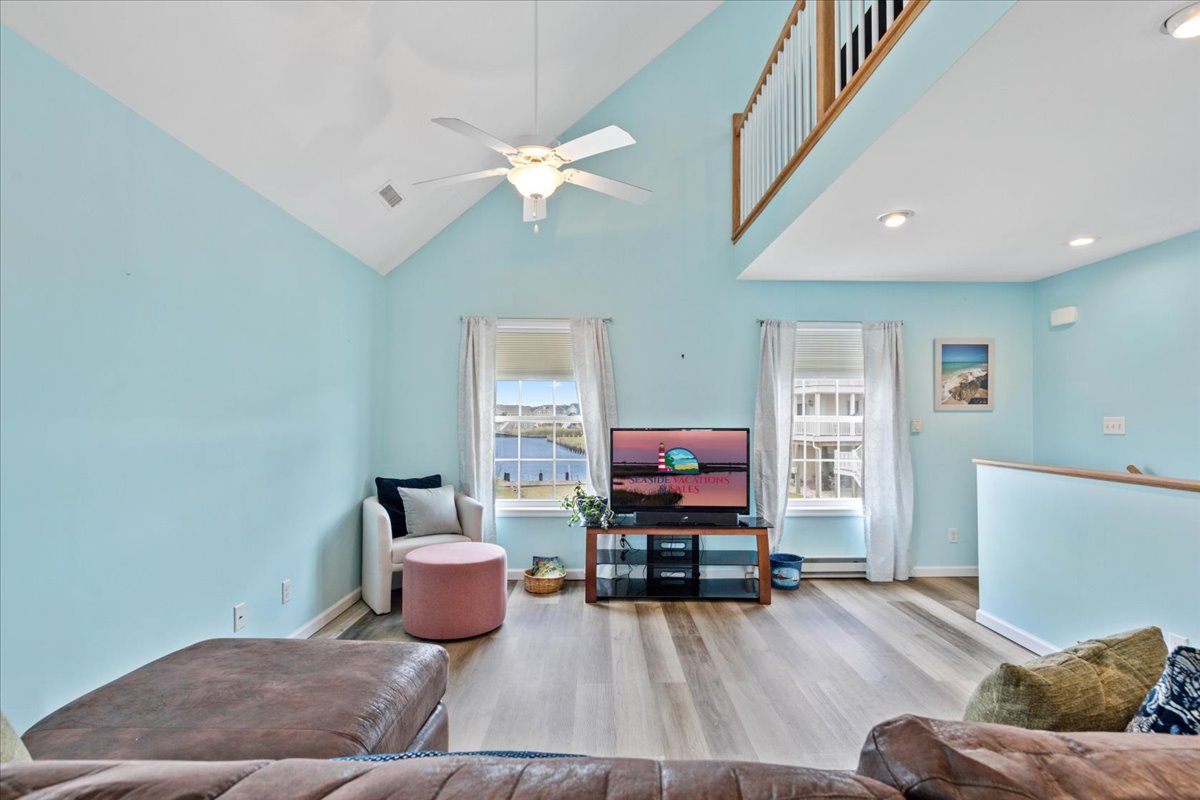 Beachy Blues and Soaring Ceilings.