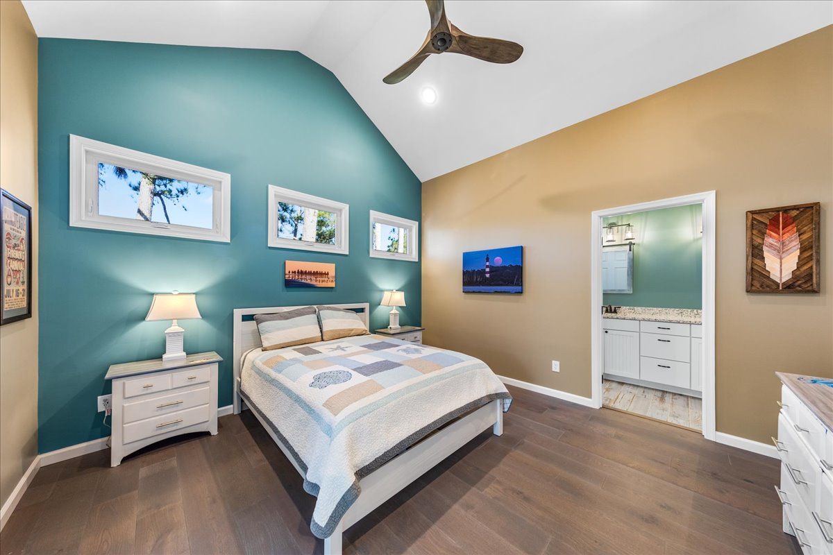 Bedroom 1 is a Master with a Queen Bed.