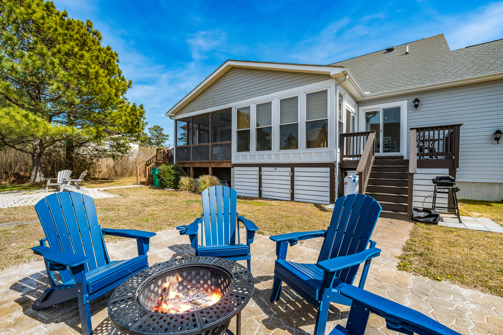 Gather around a cozy fire after a day exploring the island