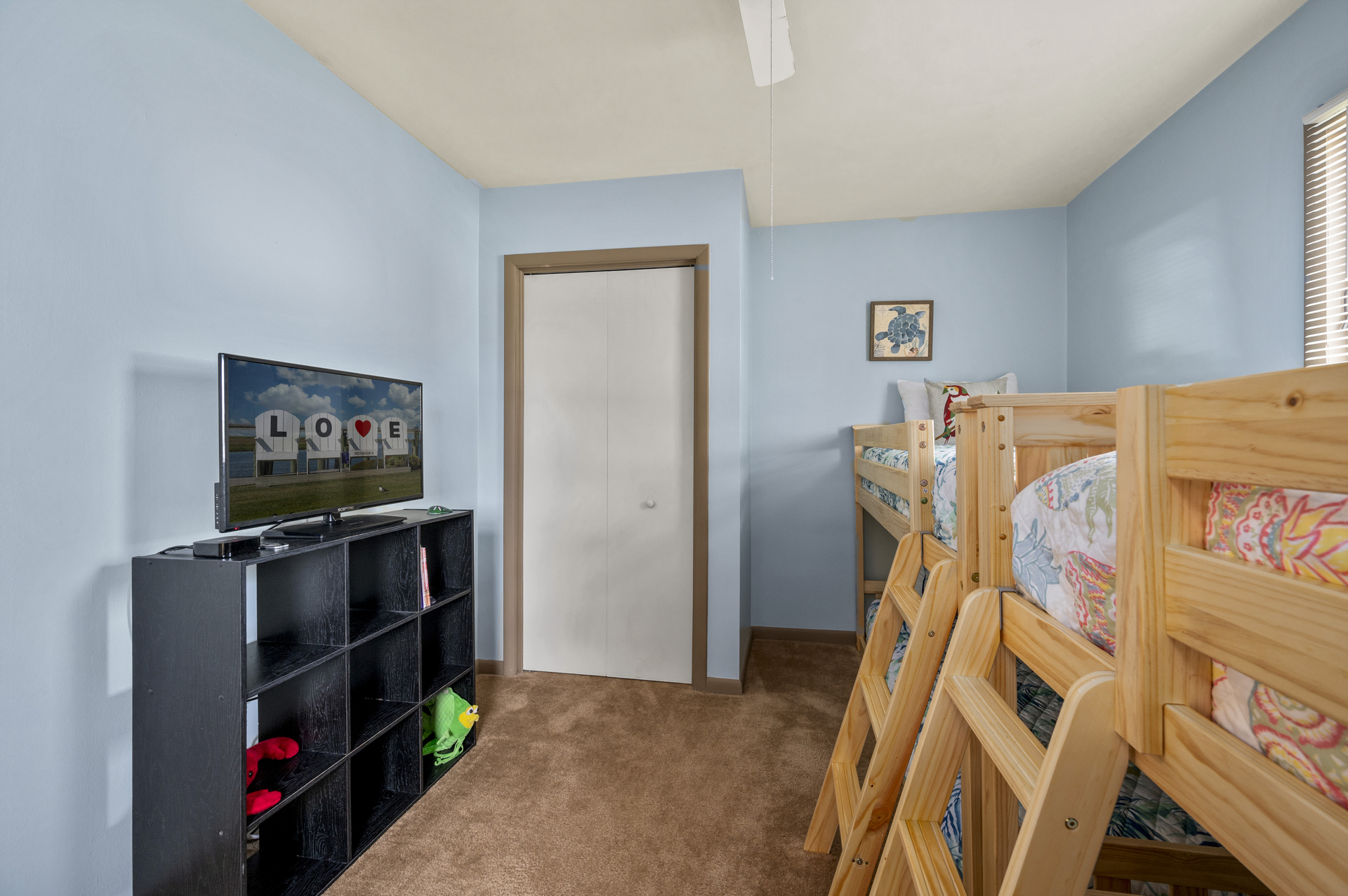 Flat Screen TV in Bunk Room.