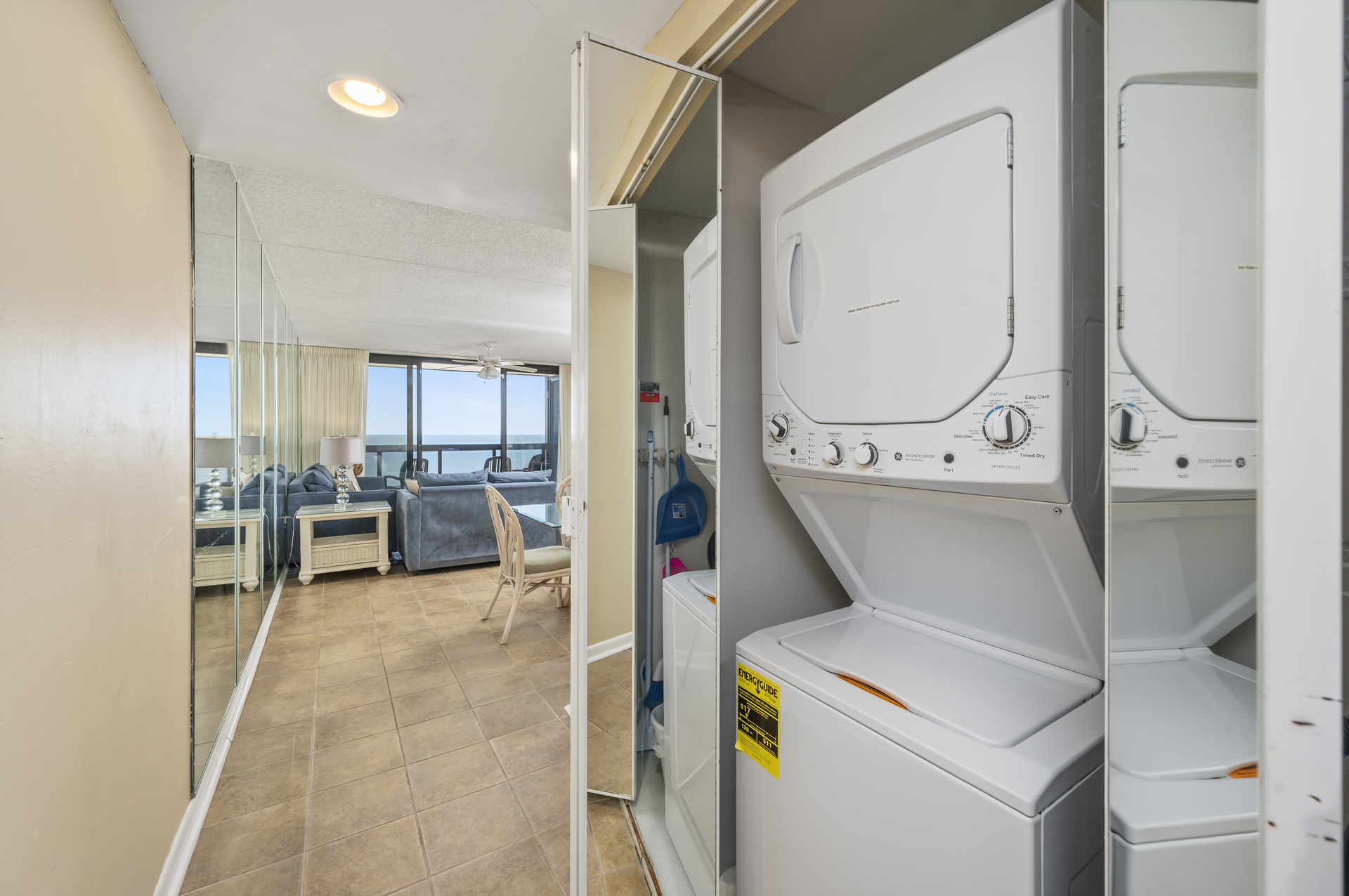 Stacked Washer & Dryer for your convenience.