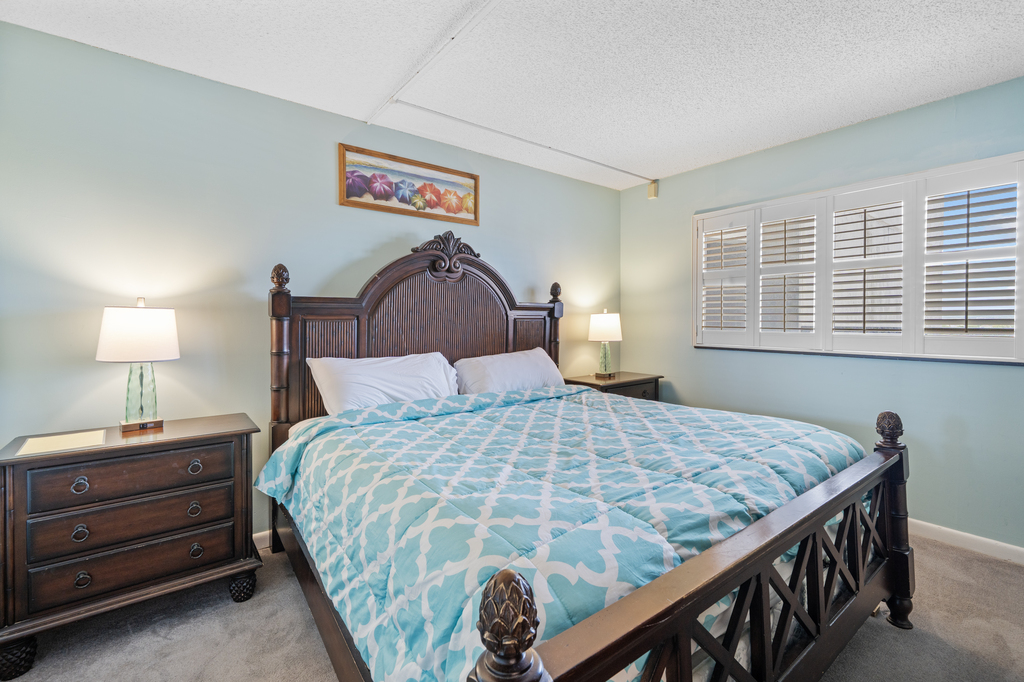 Slip into the Cozy King Bed after your busy beach days!
