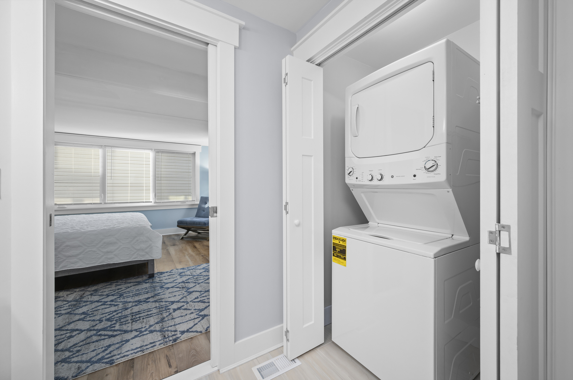 Washer and Dryer in Primary Bath for your convenience.