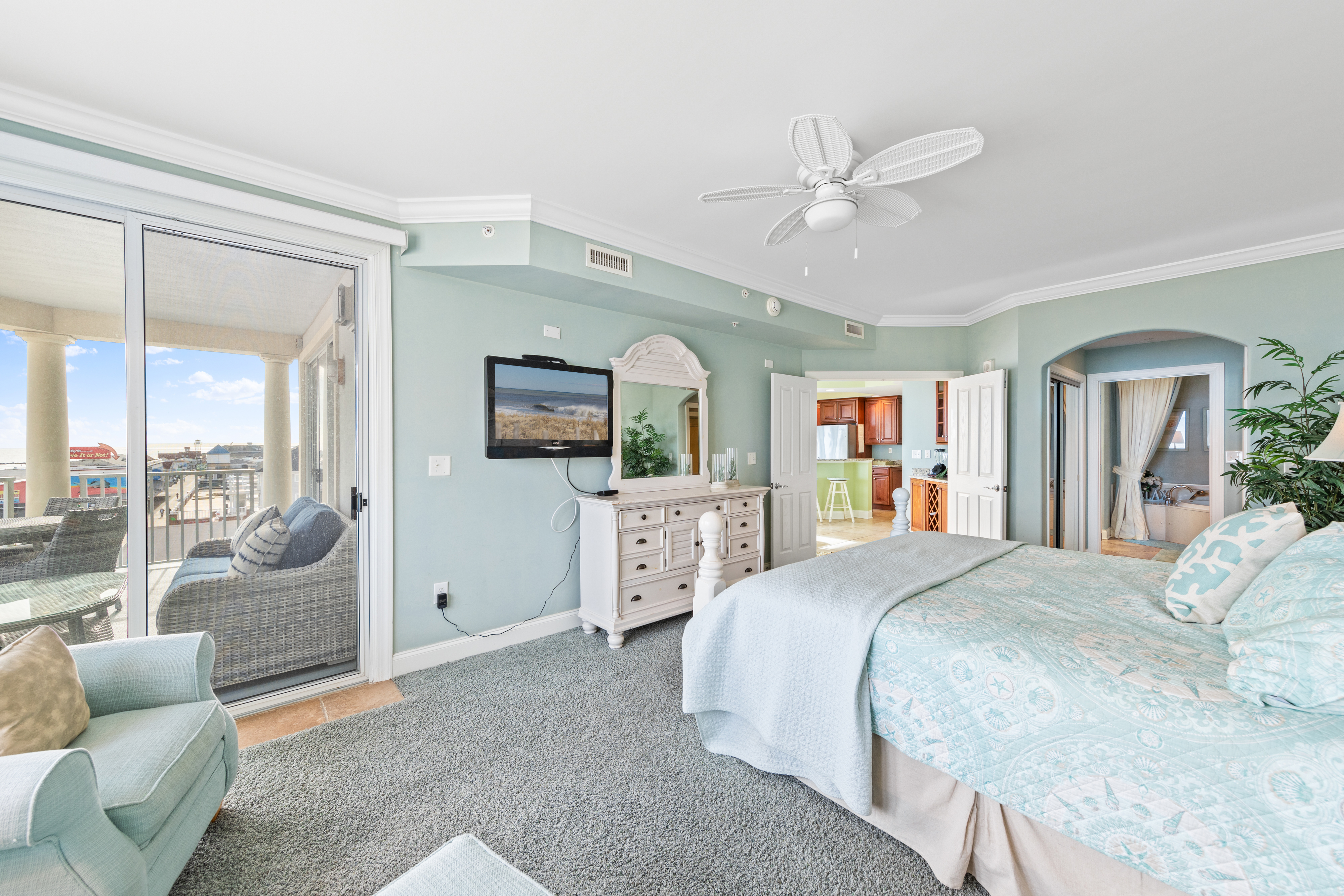 Light and bright Primary bedroom is a peaceful retreat!