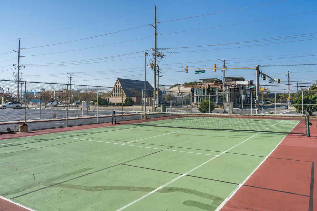 An outdoor tennis court means you can keep your game sharp