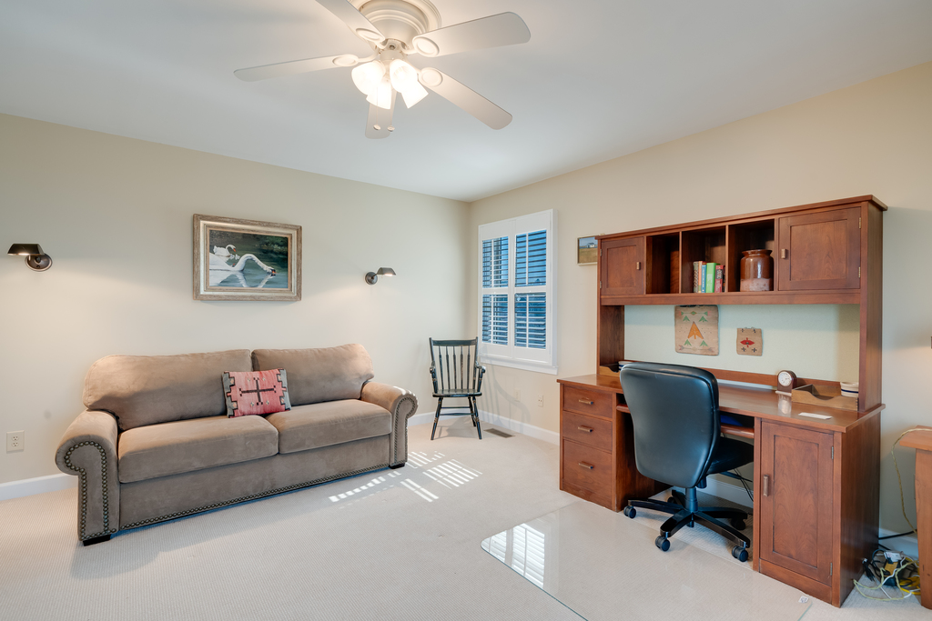 Den with Full Size Sleeper Sofa and Work Station.