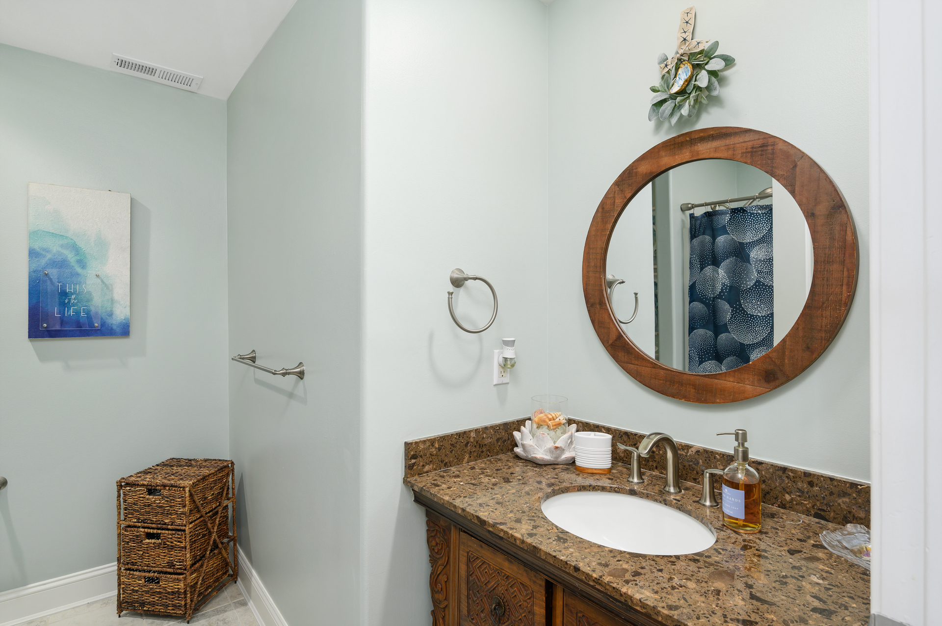 Full Bath 2 is convenient to Living Area and Bedrooms.