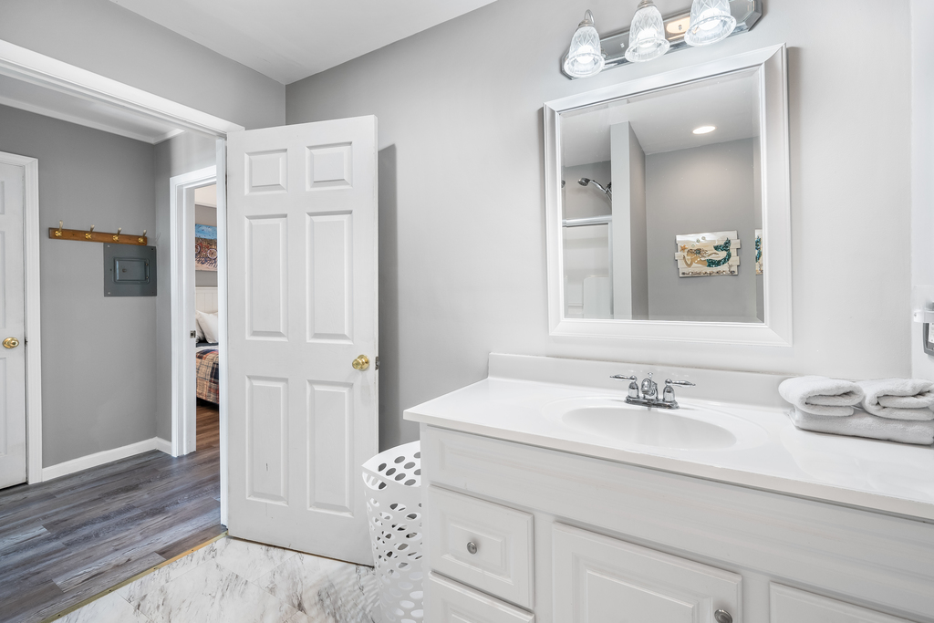 Newly Renovated Bathroom is gorgeous and very spacious.